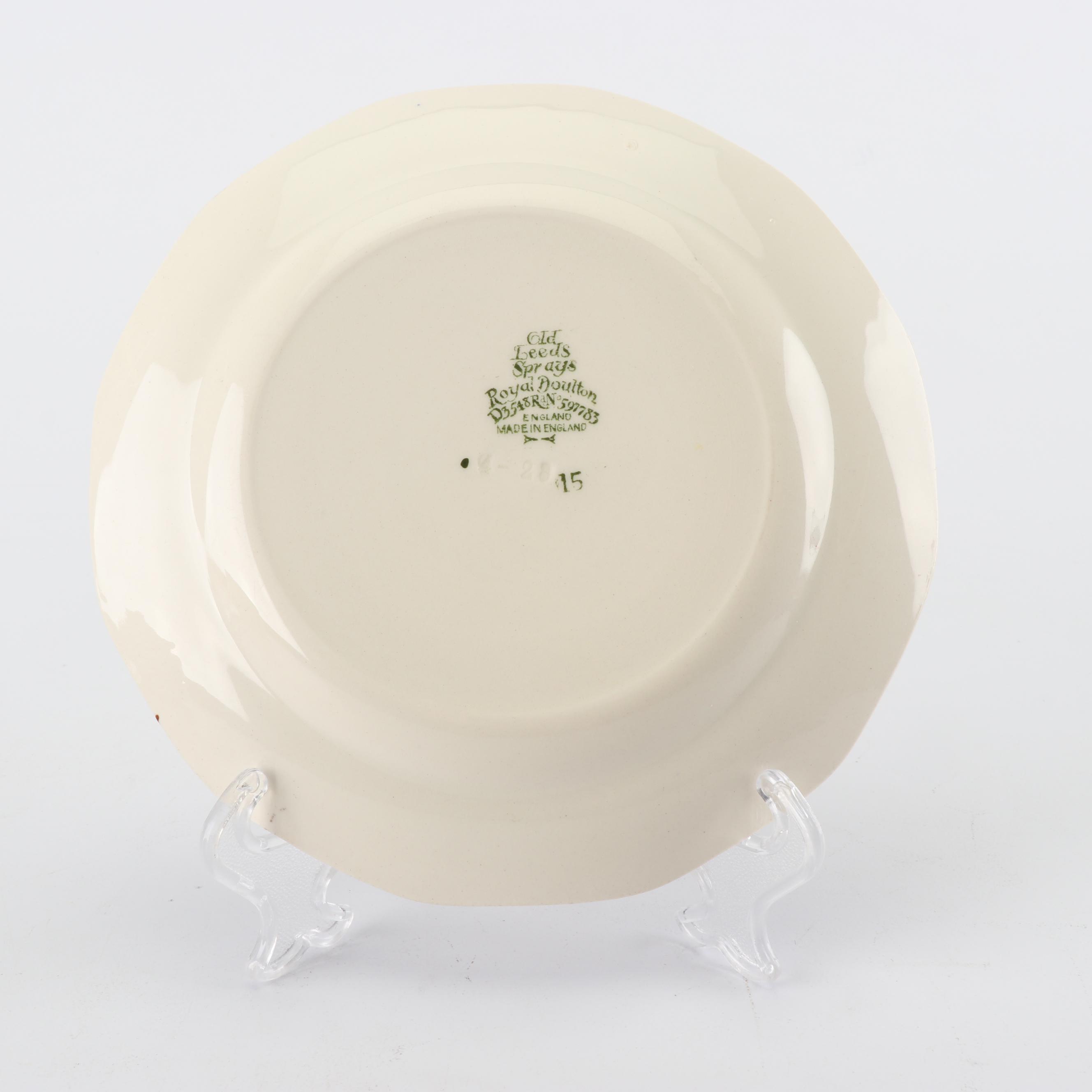 Royal Doulton "Old Leeds Spray" Earthenware Tableware, Circa 1912