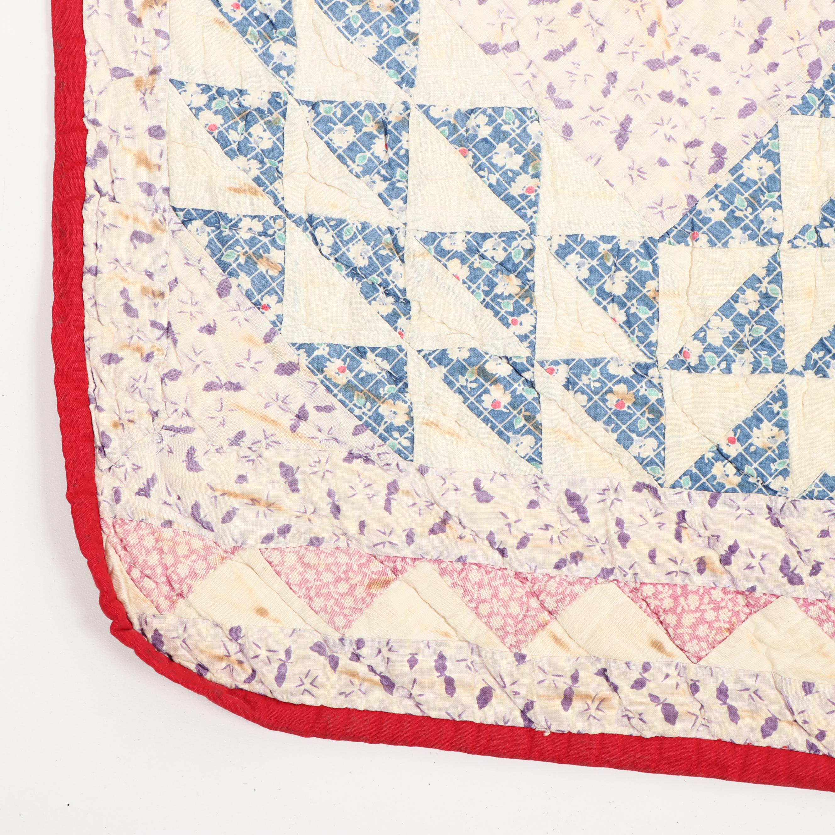 Handmade "Ocean Waves" Quilt, Circa 1940s