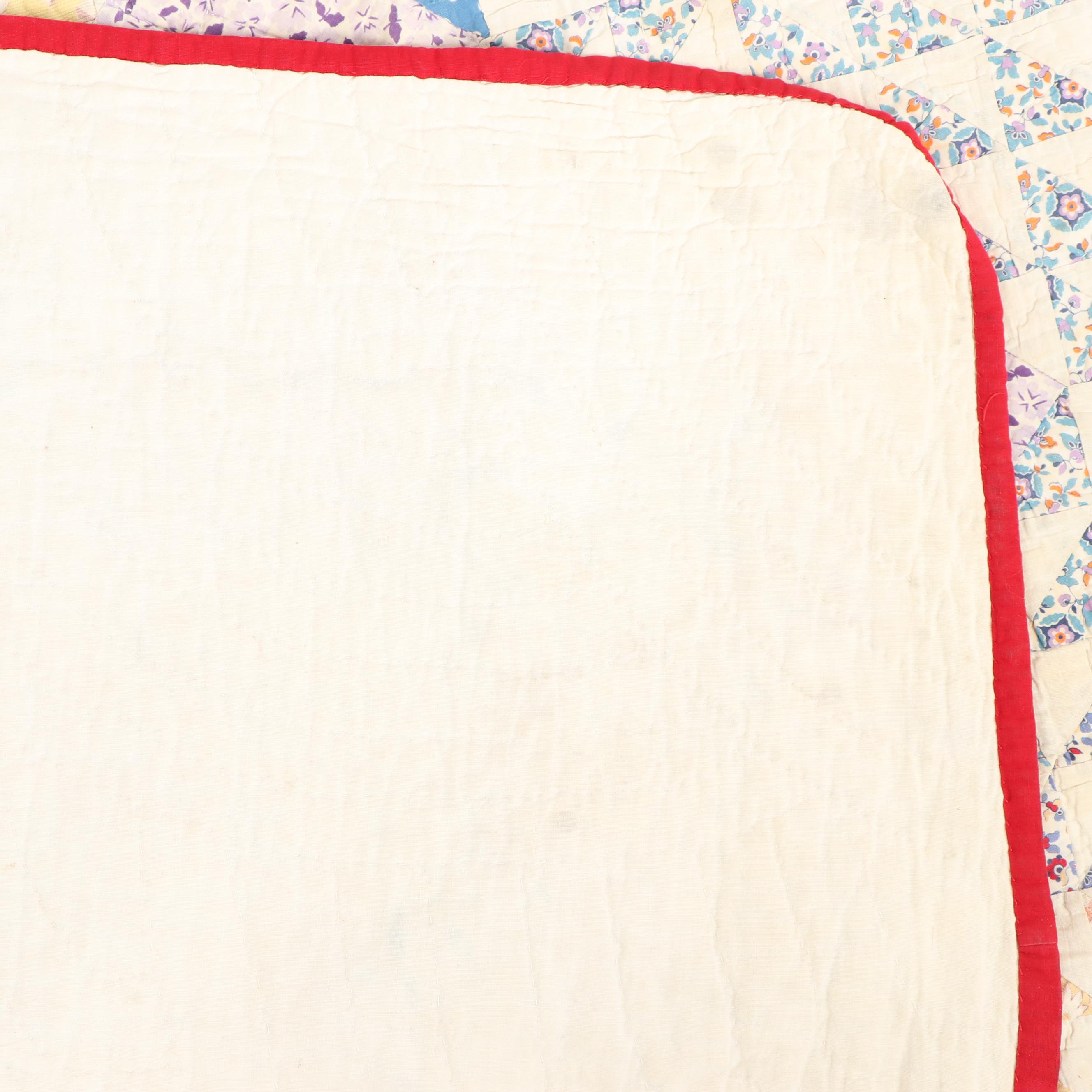 Handmade "Ocean Waves" Quilt, Circa 1940s