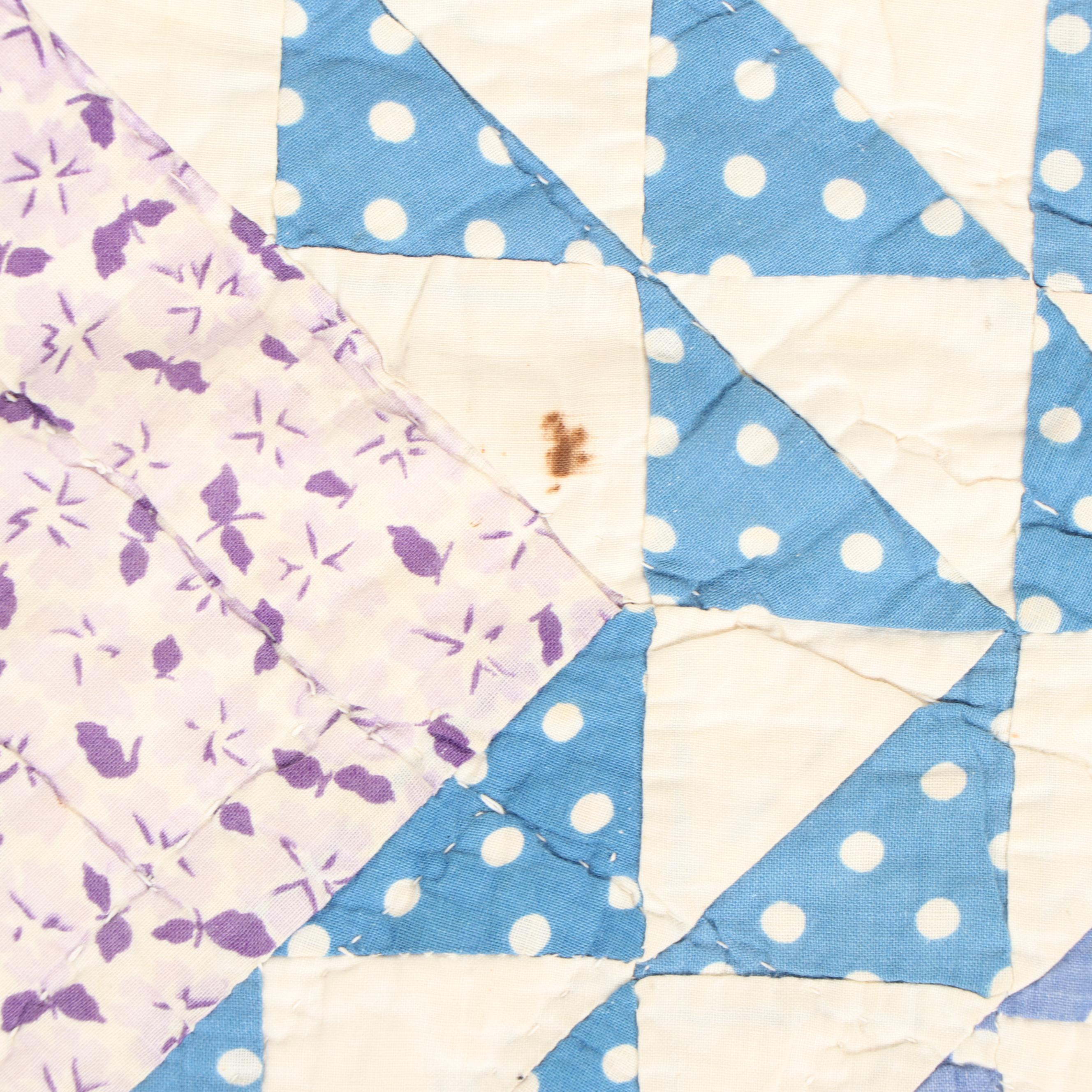 Handmade "Ocean Waves" Quilt, Circa 1940s