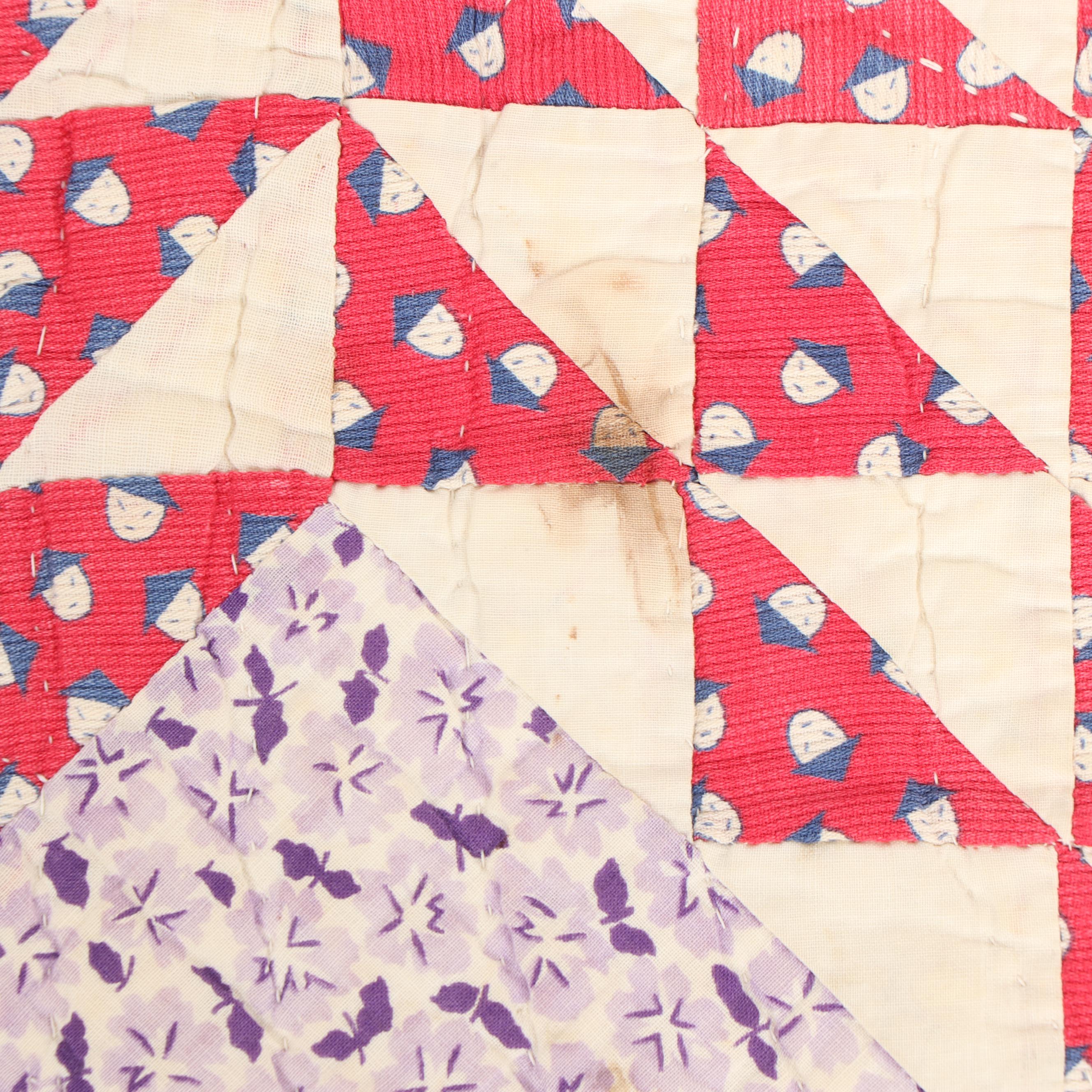 Handmade "Ocean Waves" Quilt, Circa 1940s