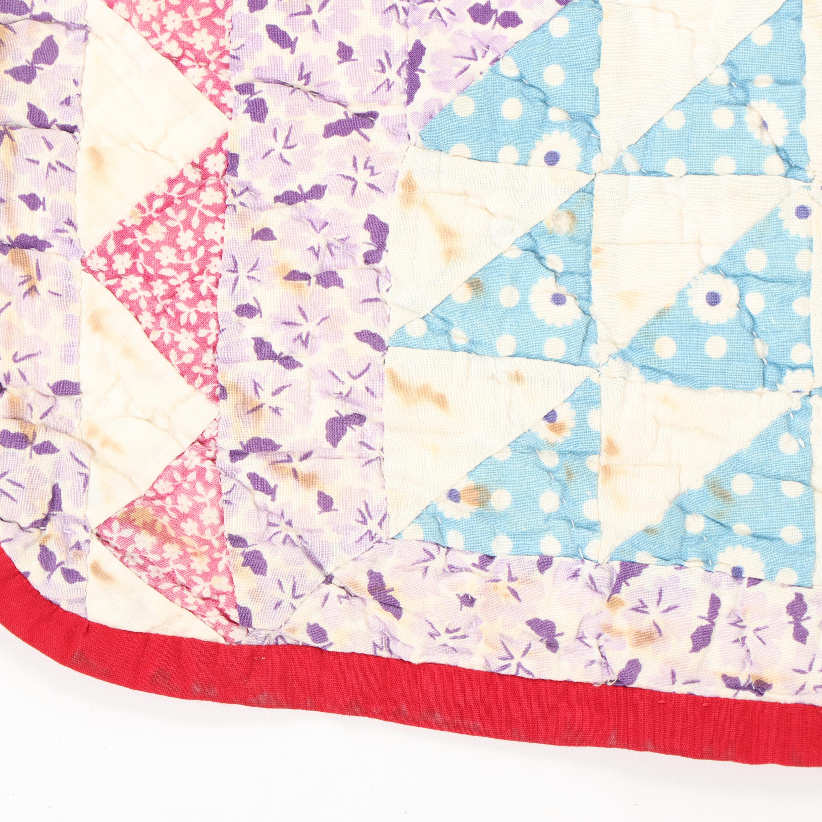 Handmade "Ocean Waves" Quilt, Circa 1940s