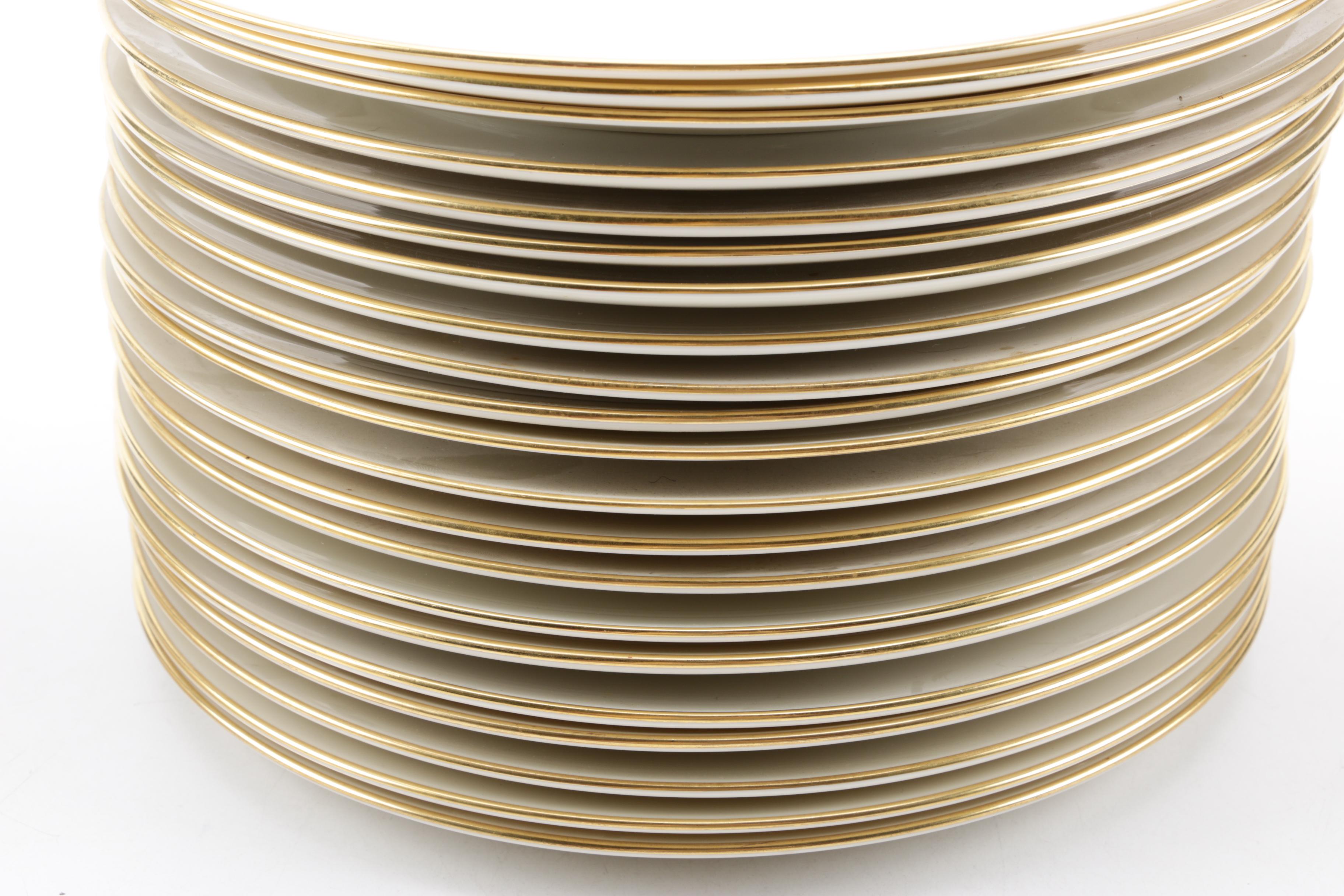 Lenox "Wheat" Bone China Dinnerware and Bud Vases, Mid-Late 20th Century