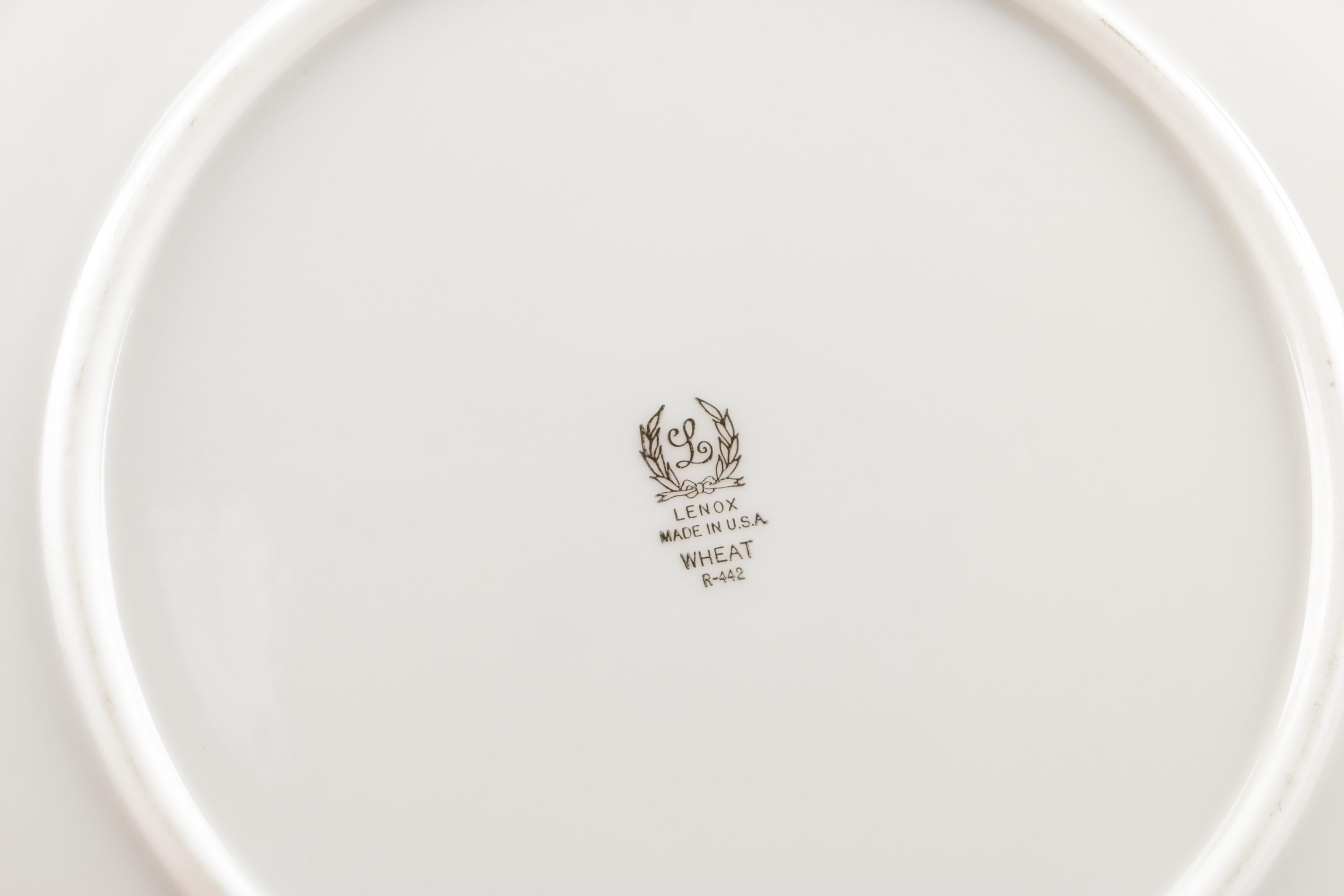 Lenox "Wheat" Bone China Dinnerware and Bud Vases, Mid-Late 20th Century