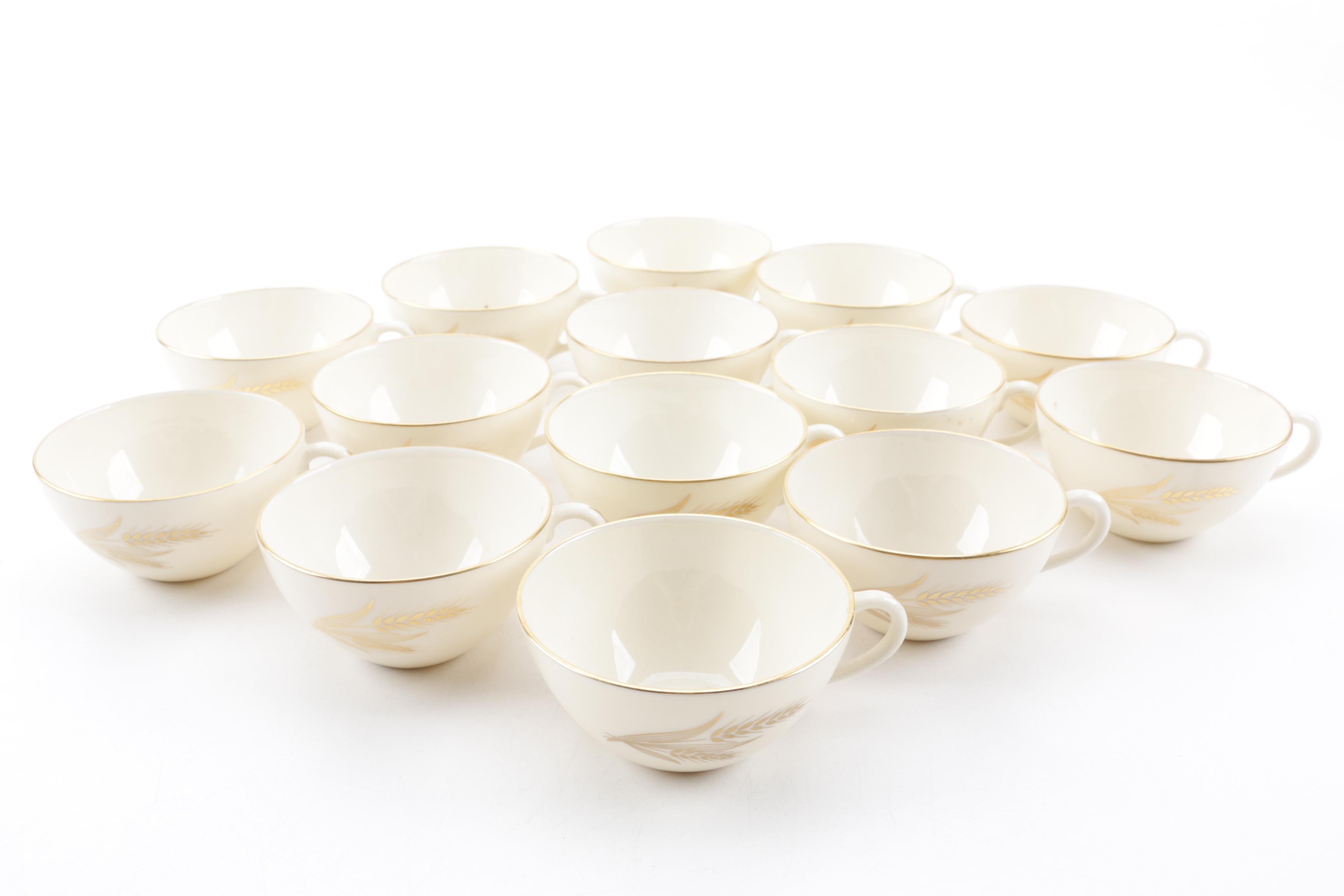 Lenox "Wheat" Bone China Dinnerware and Bud Vases, Mid-Late 20th Century