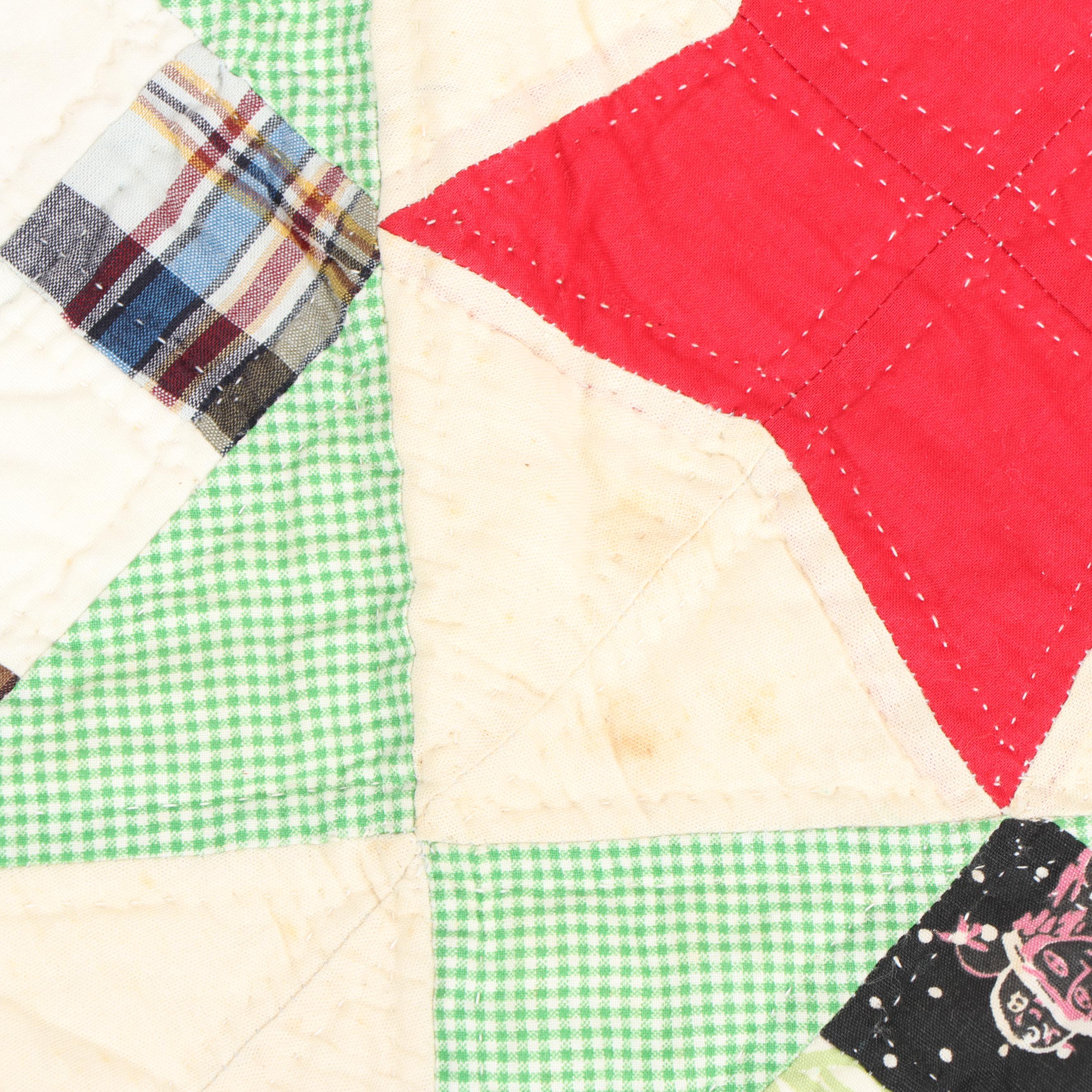 Handmade "Four Point Star and Diamond Patchwork" Quilt