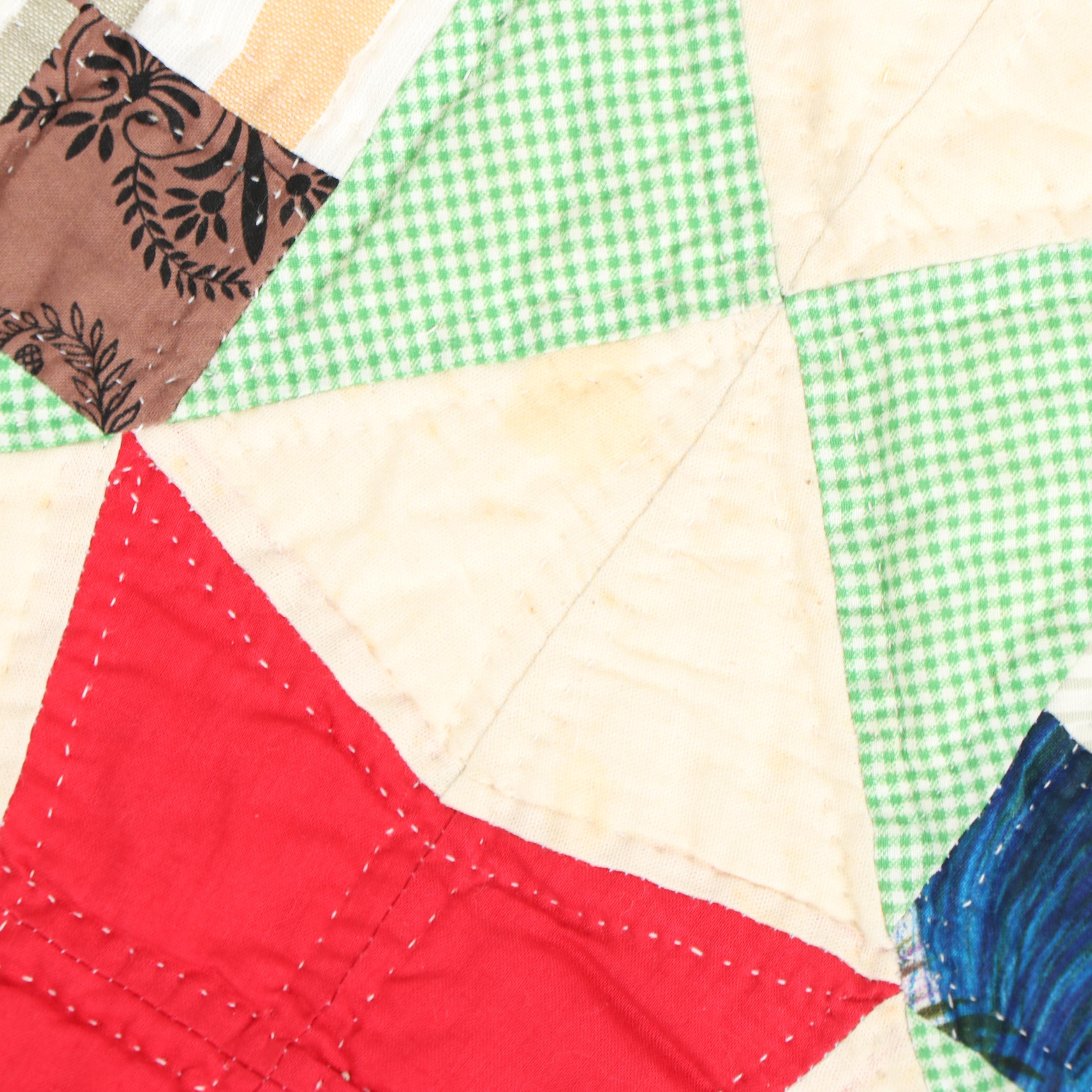 Handmade "Four Point Star and Diamond Patchwork" Quilt