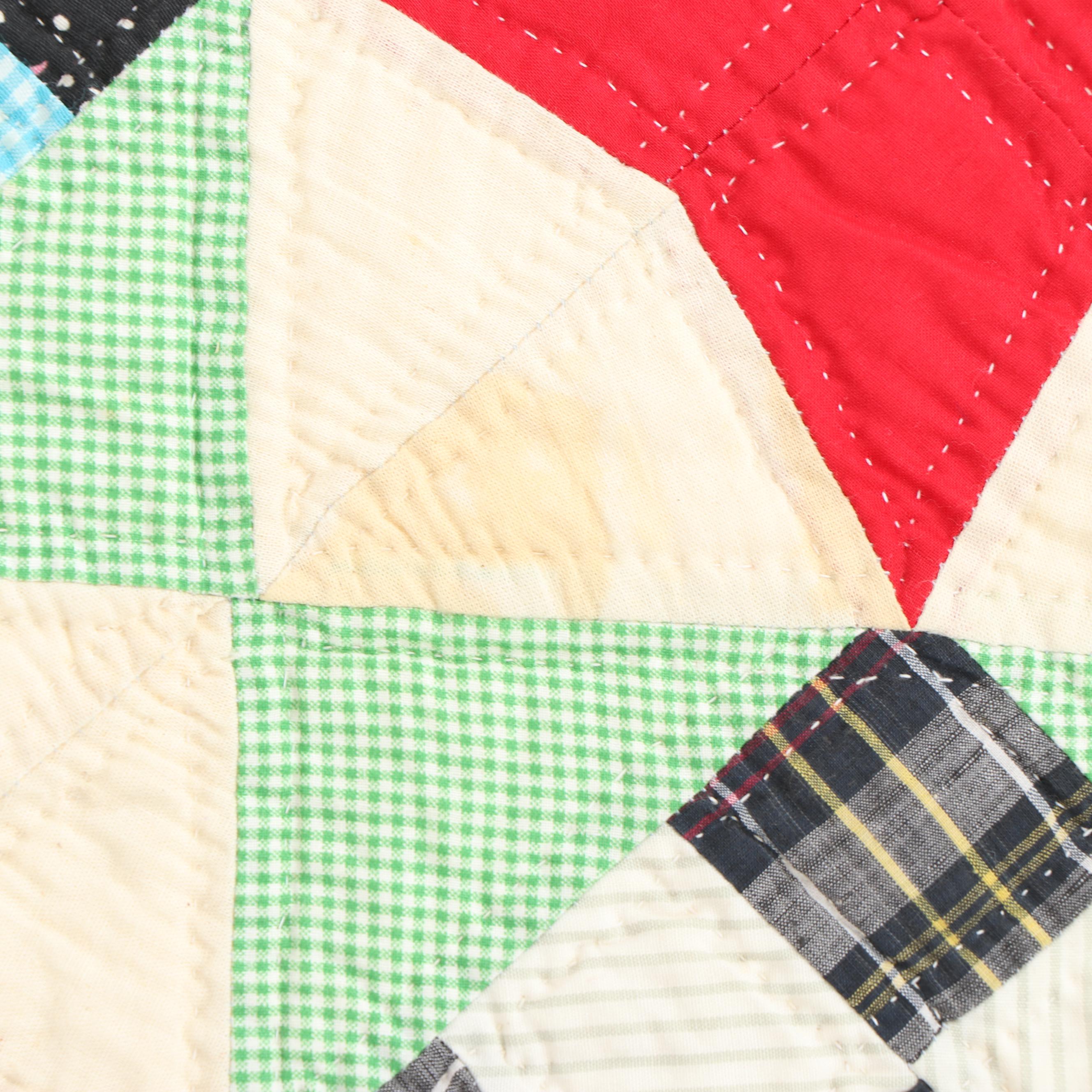 Handmade "Four Point Star and Diamond Patchwork" Quilt