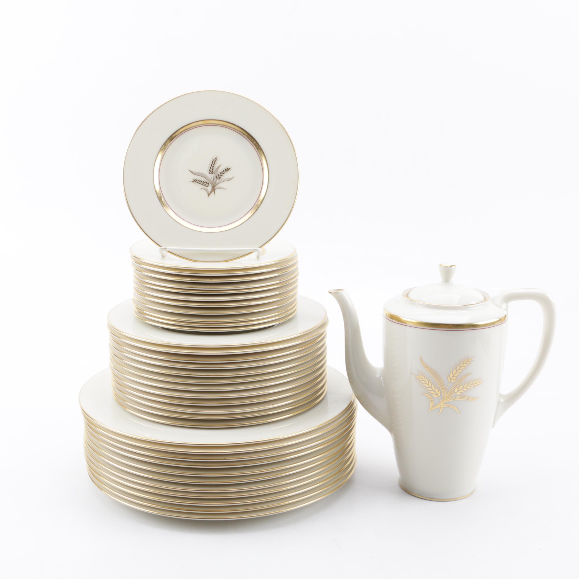 Mid Century Lenox "Westfield" Porcelain Dinnerware and Coffee Pot