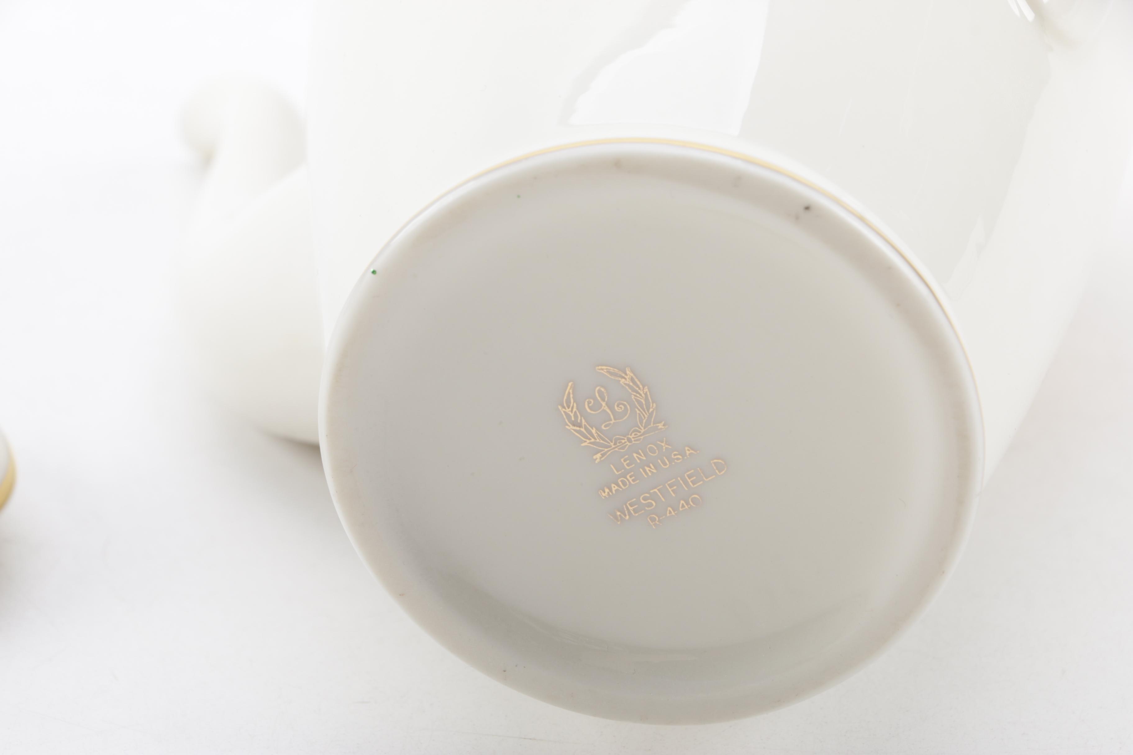 Mid Century Lenox "Westfield" Porcelain Dinnerware and Coffee Pot