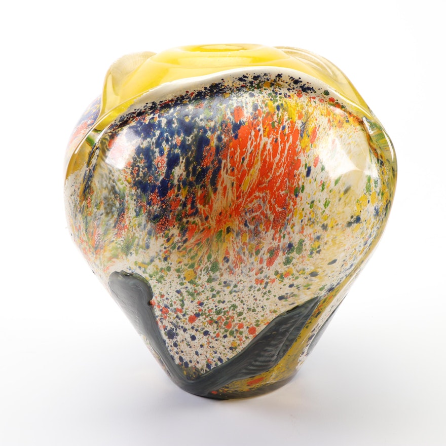 Jean-Claude Novaro Hand-Blown Art Glass Vase