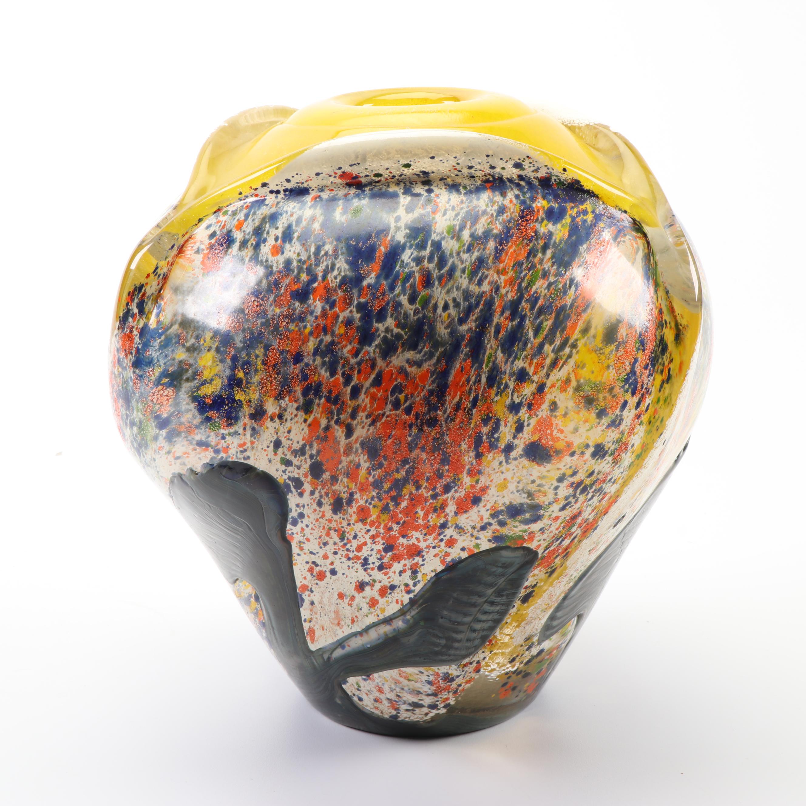 Jean-Claude Novaro Hand-Blown Art Glass Vase
