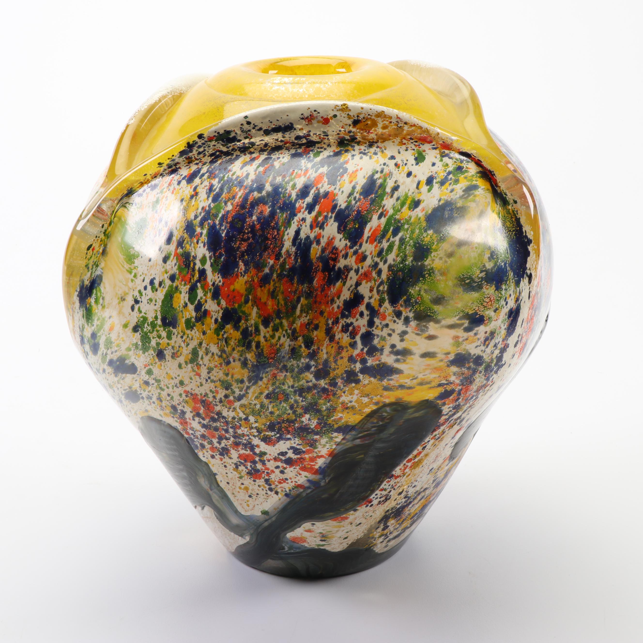 Jean-Claude Novaro Hand-Blown Art Glass Vase