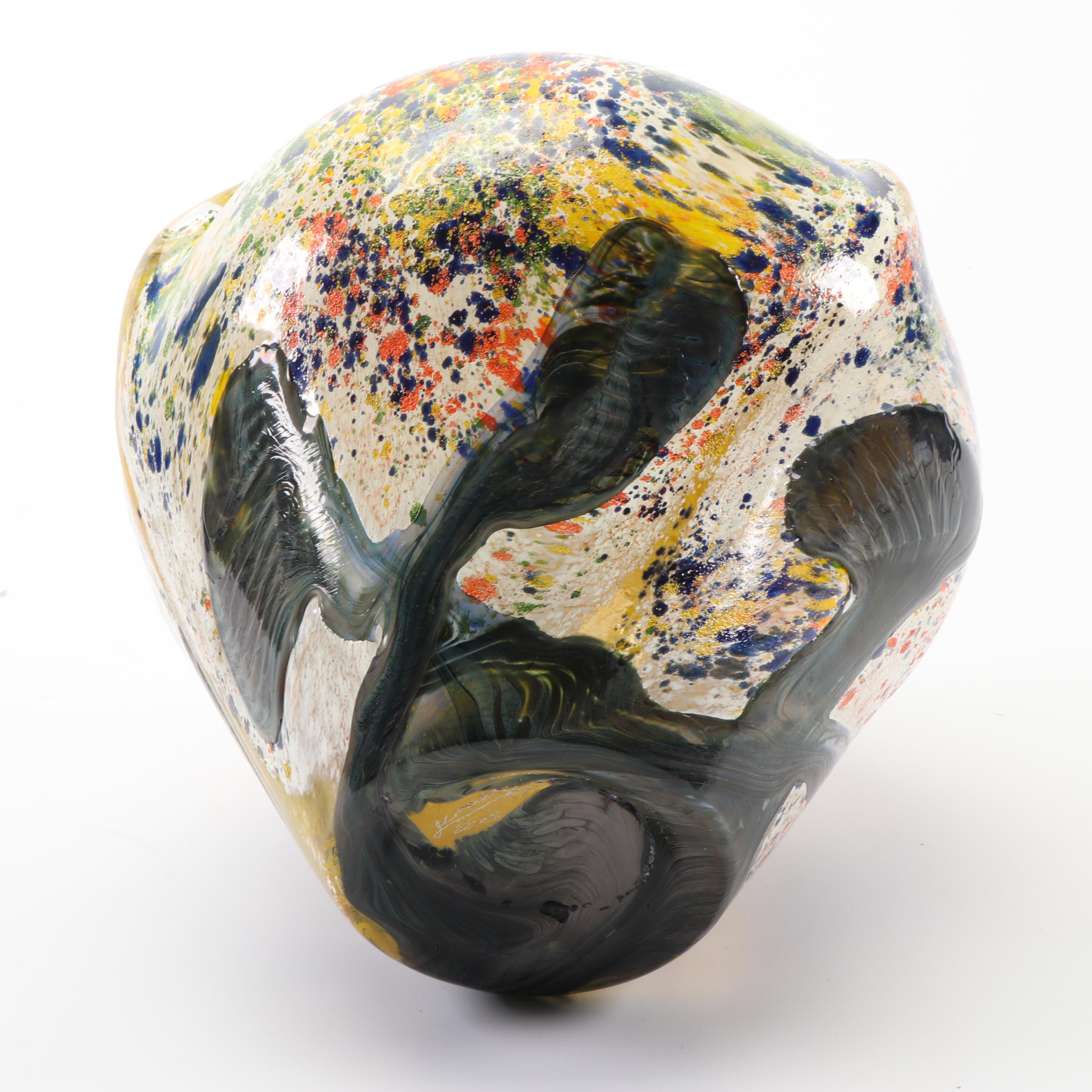 Jean-Claude Novaro Hand-Blown Art Glass Vase
