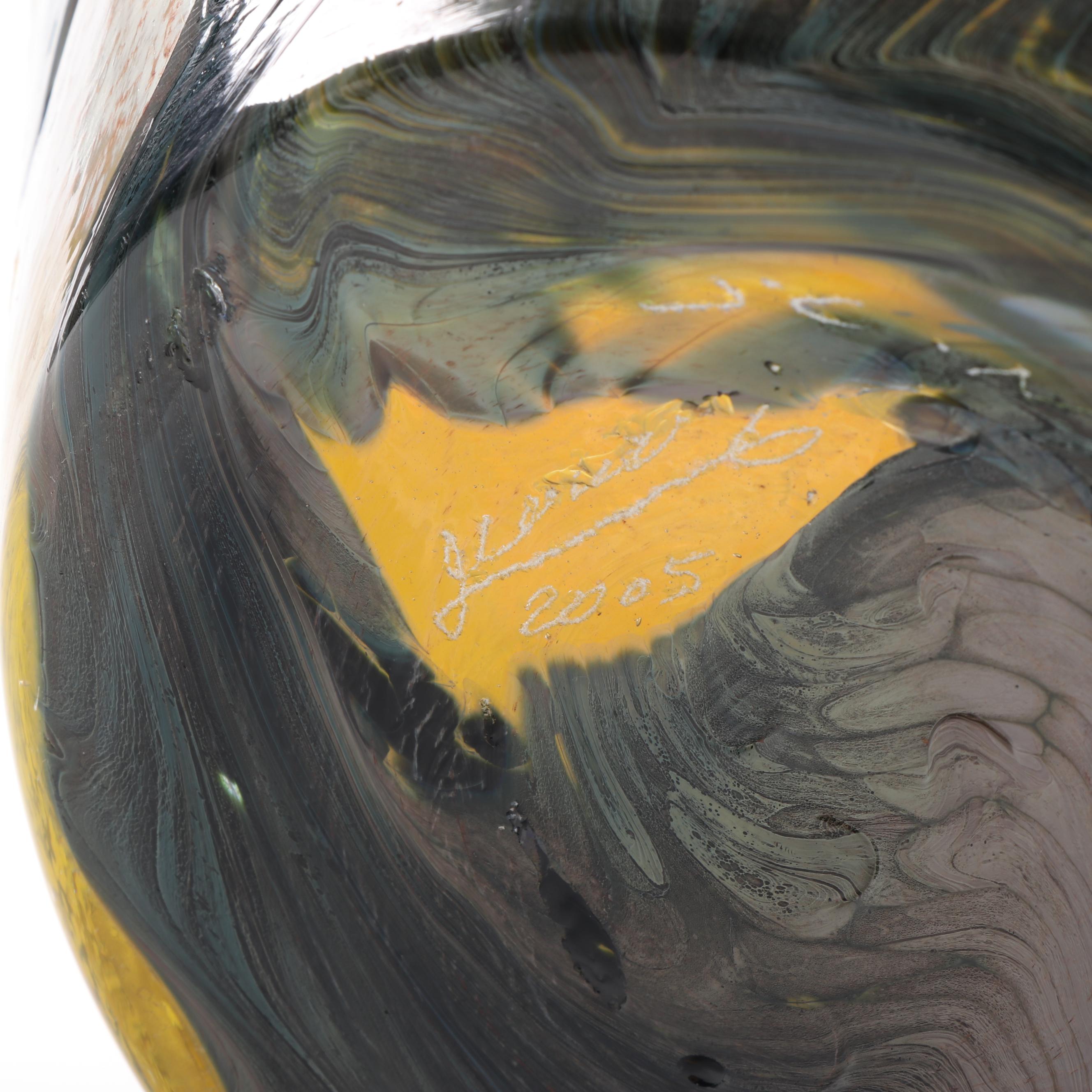 Jean-Claude Novaro Hand-Blown Art Glass Vase