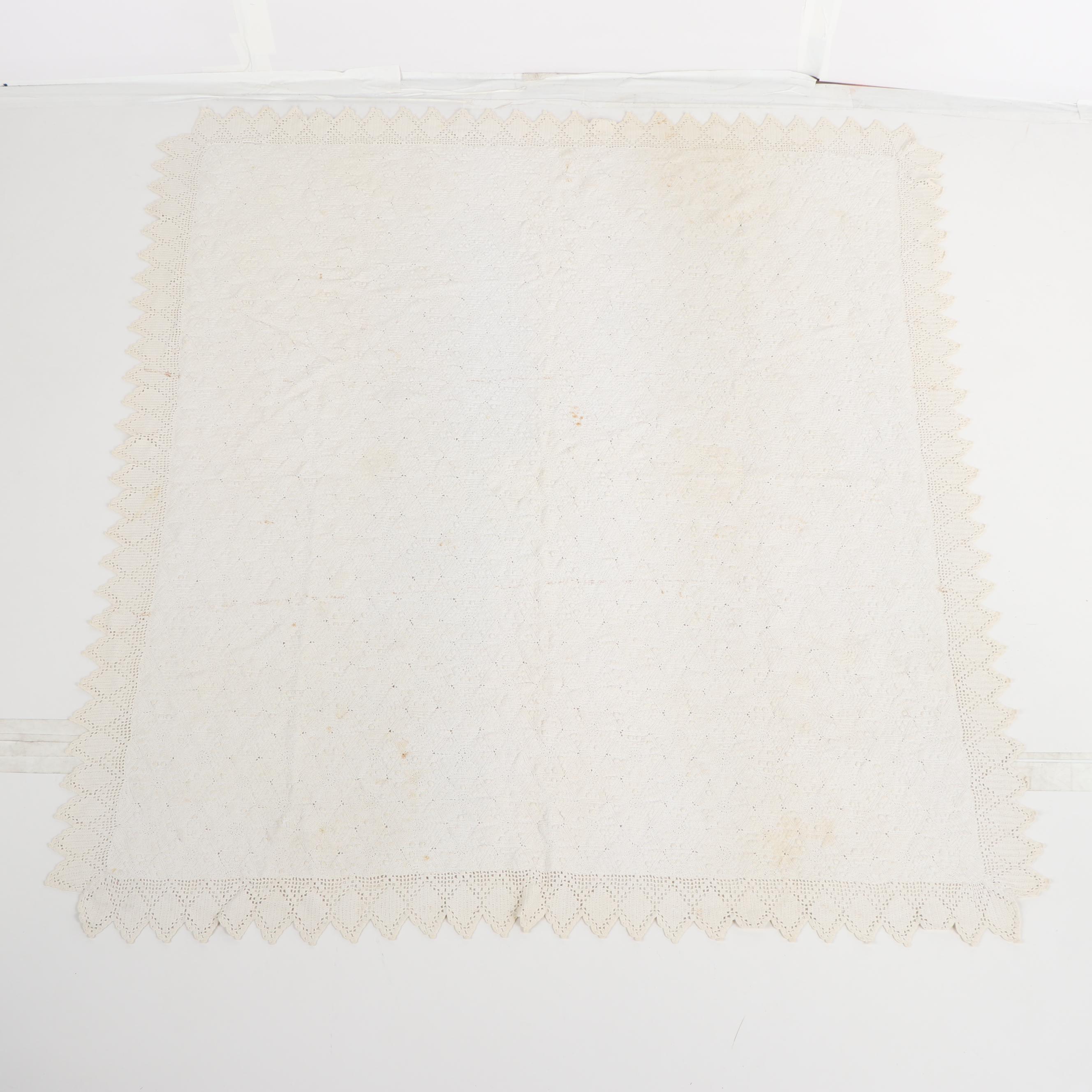 Vintage Crocheted Throw Blanket