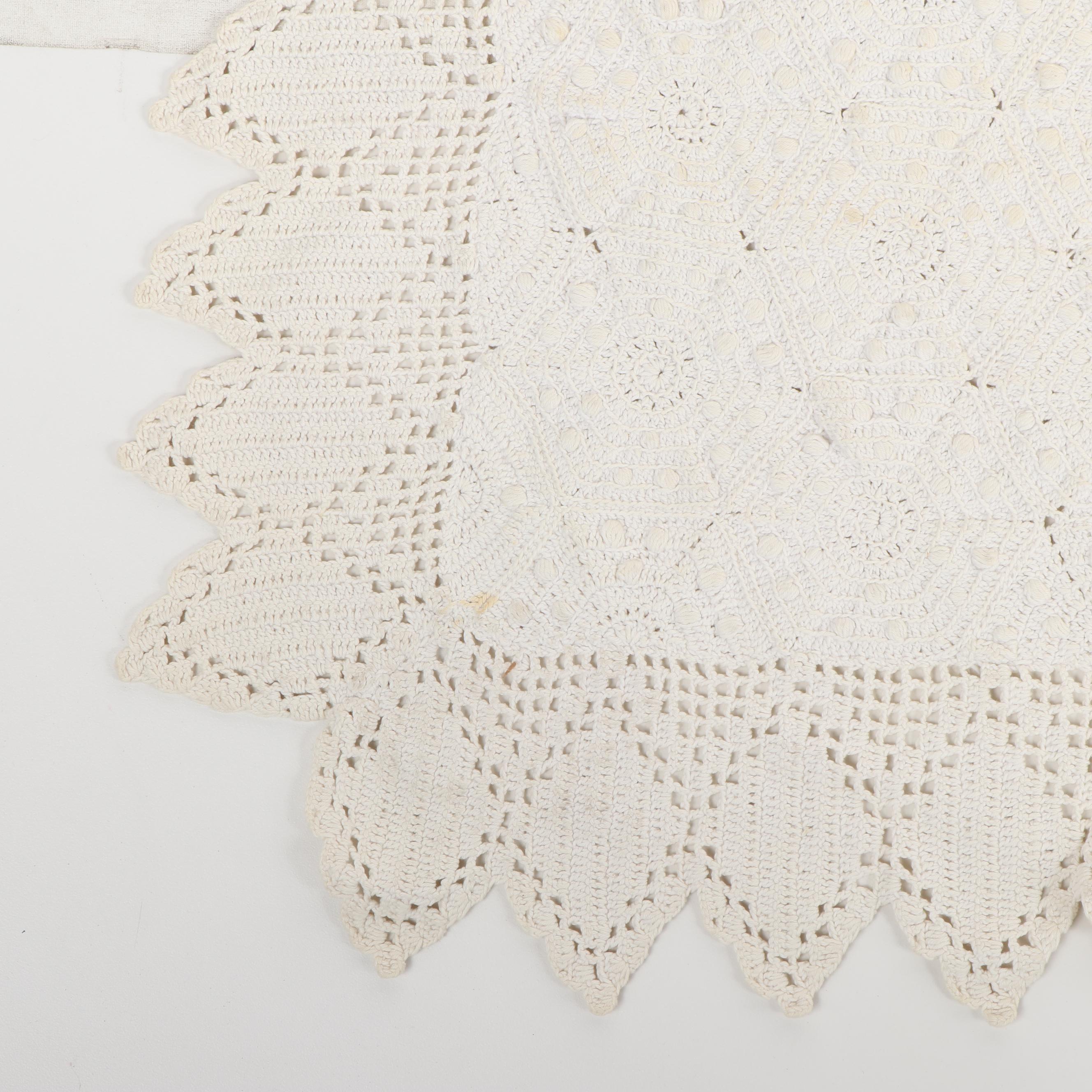 Vintage Crocheted Throw Blanket