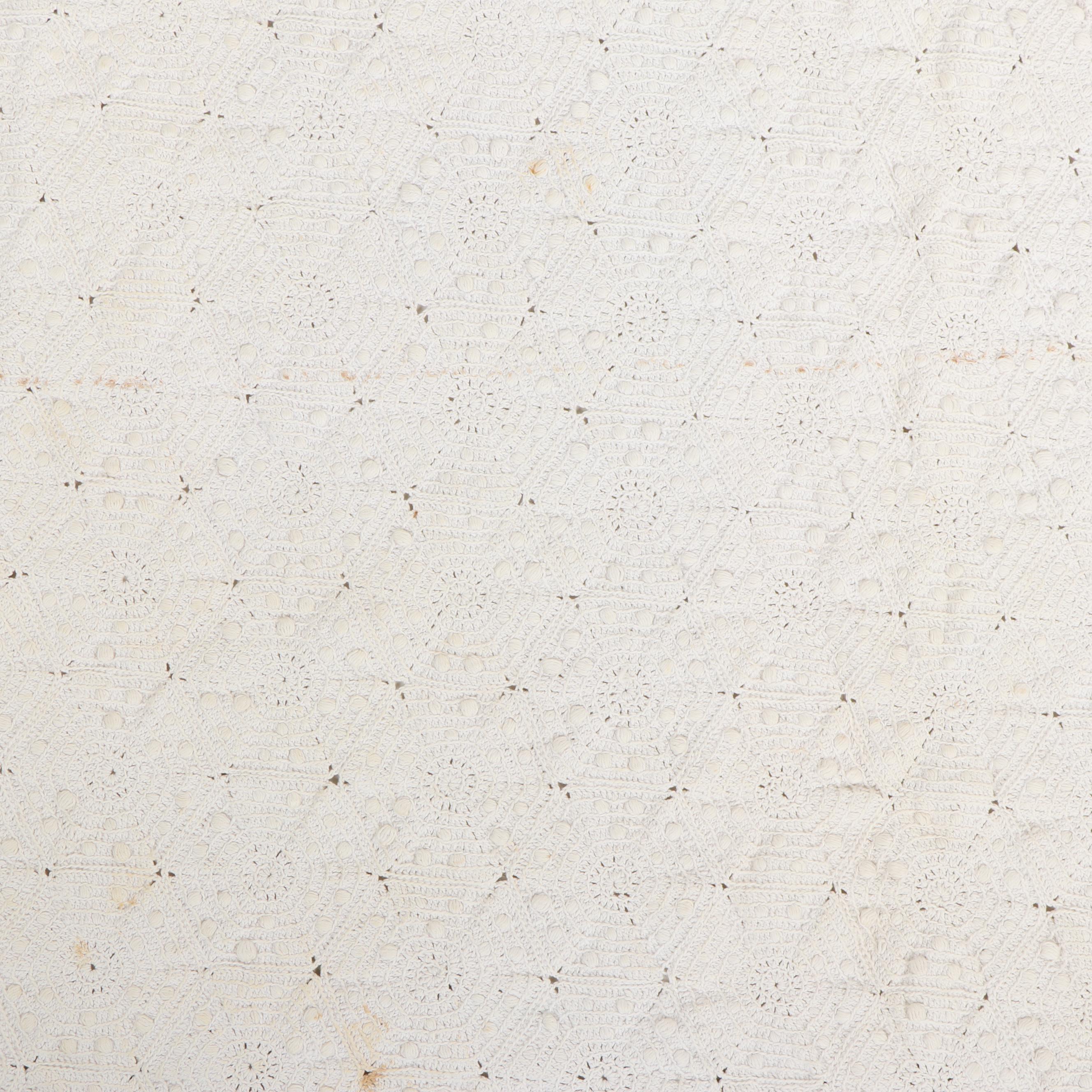 Vintage Crocheted Throw Blanket