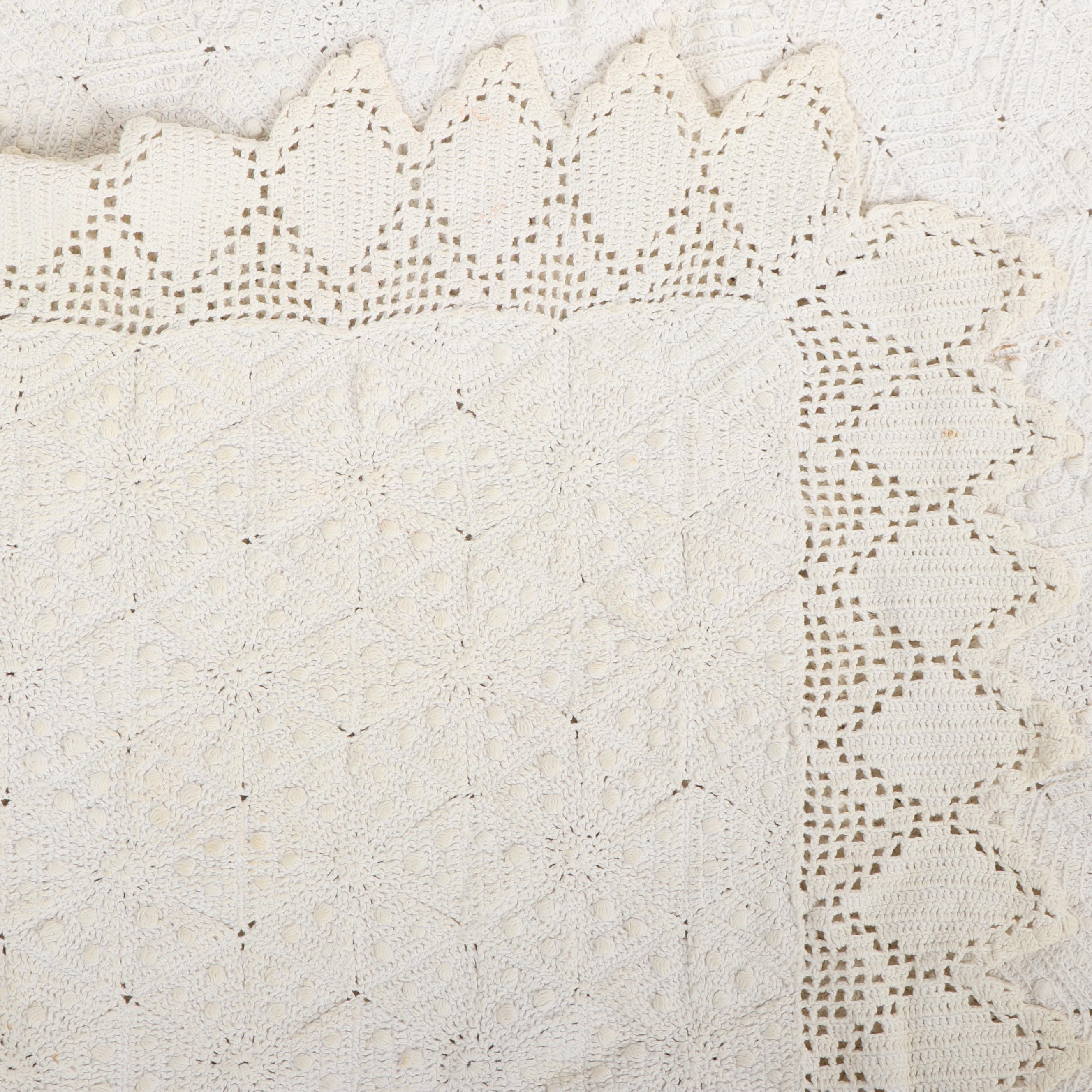 Vintage Crocheted Throw Blanket