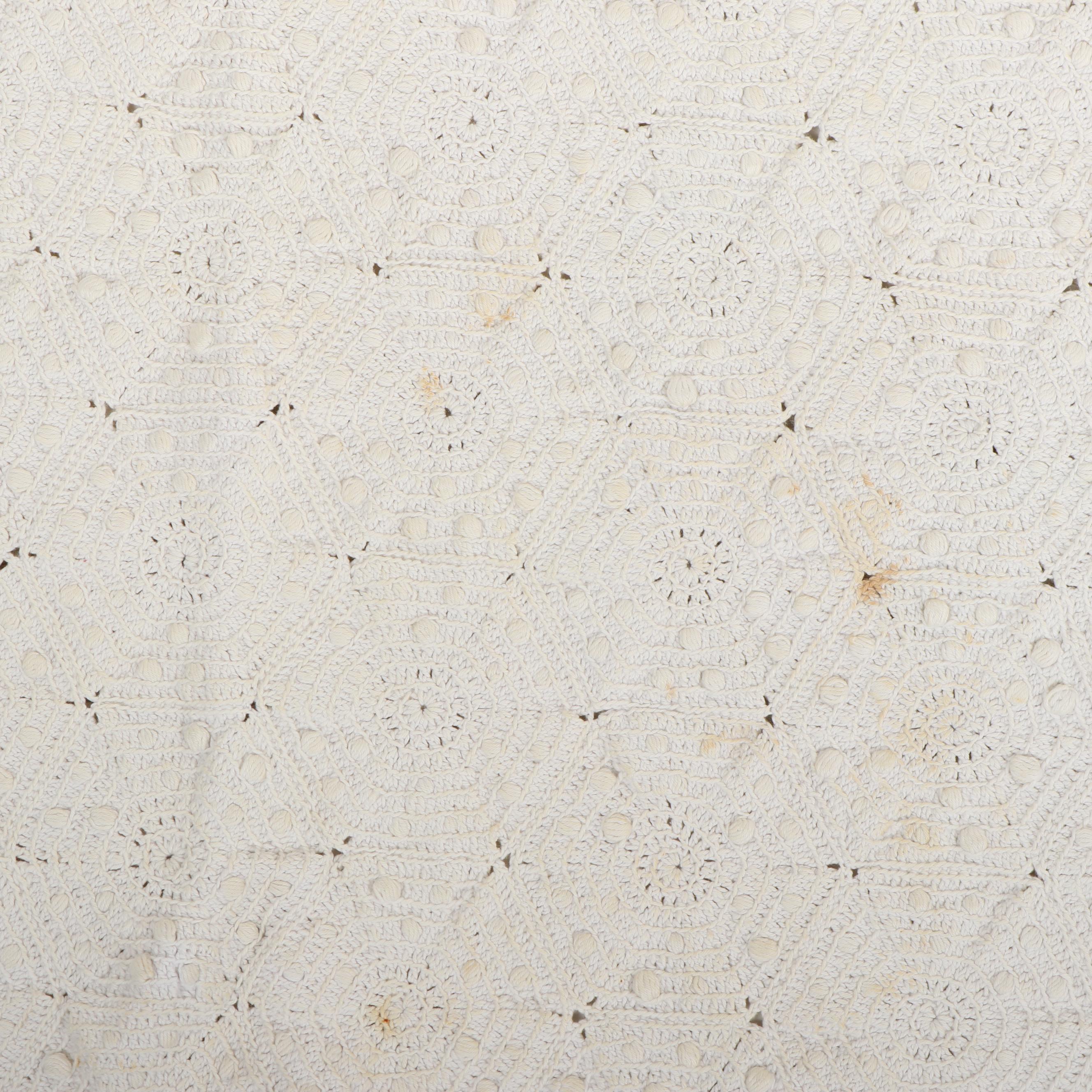 Vintage Crocheted Throw Blanket