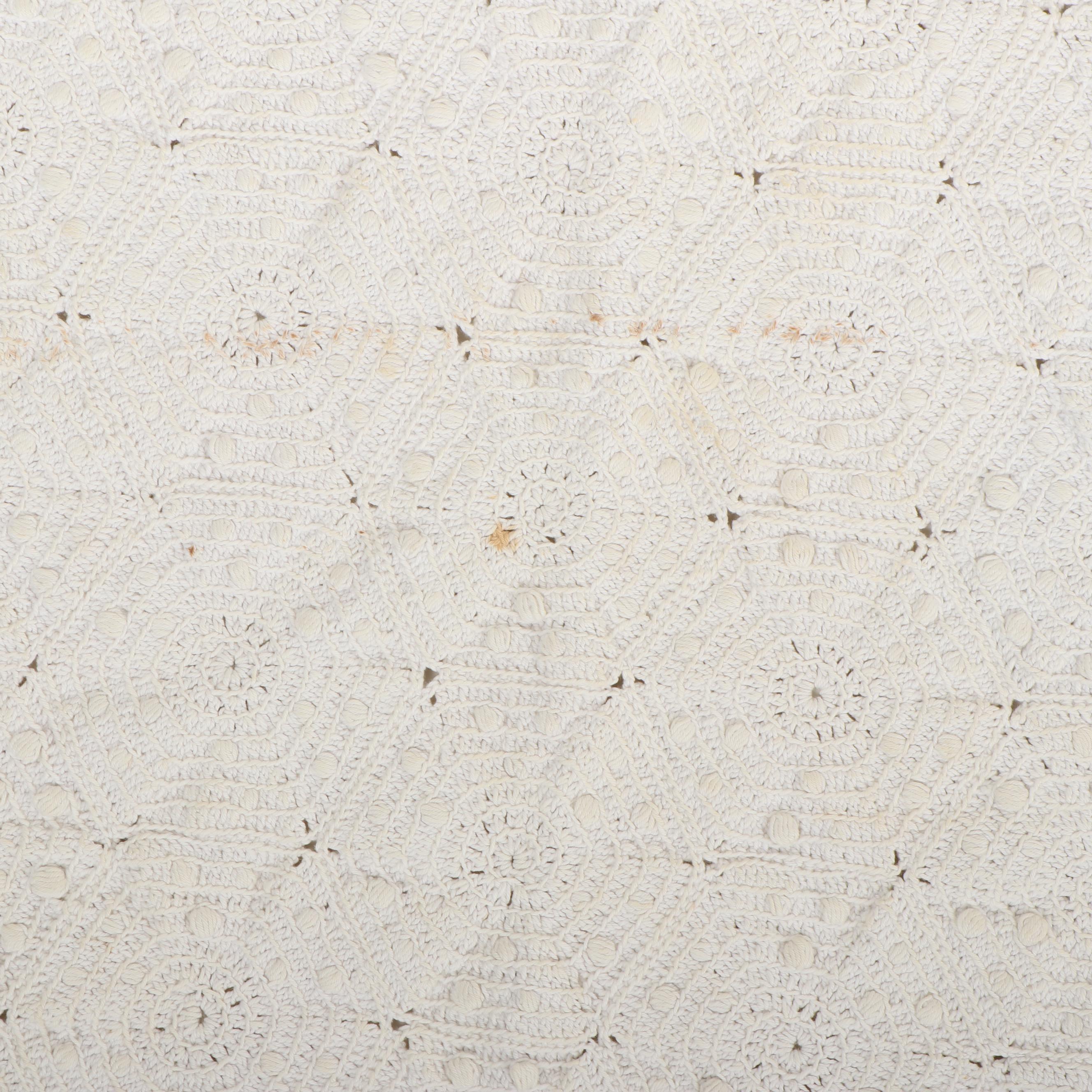 Vintage Crocheted Throw Blanket