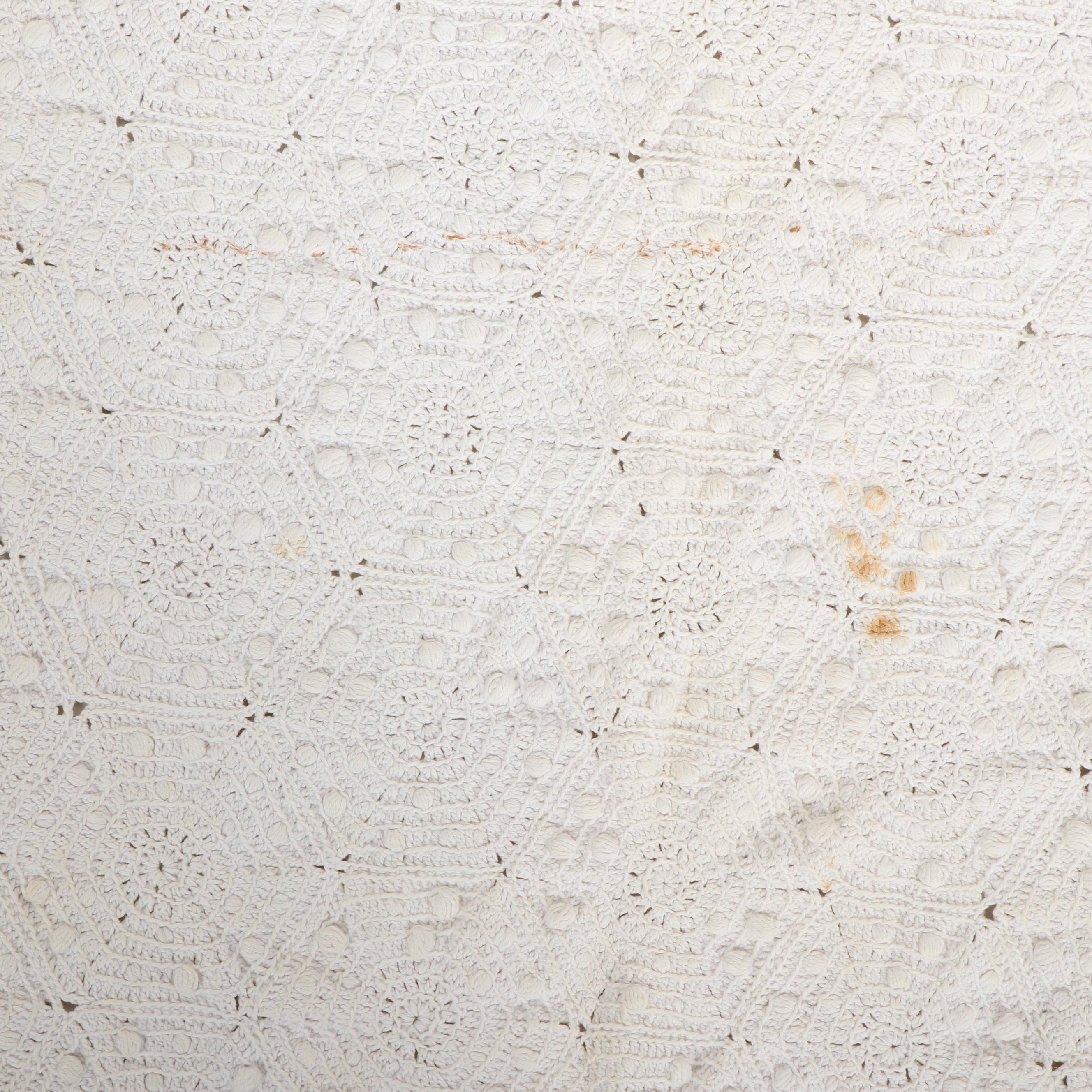 Vintage Crocheted Throw Blanket