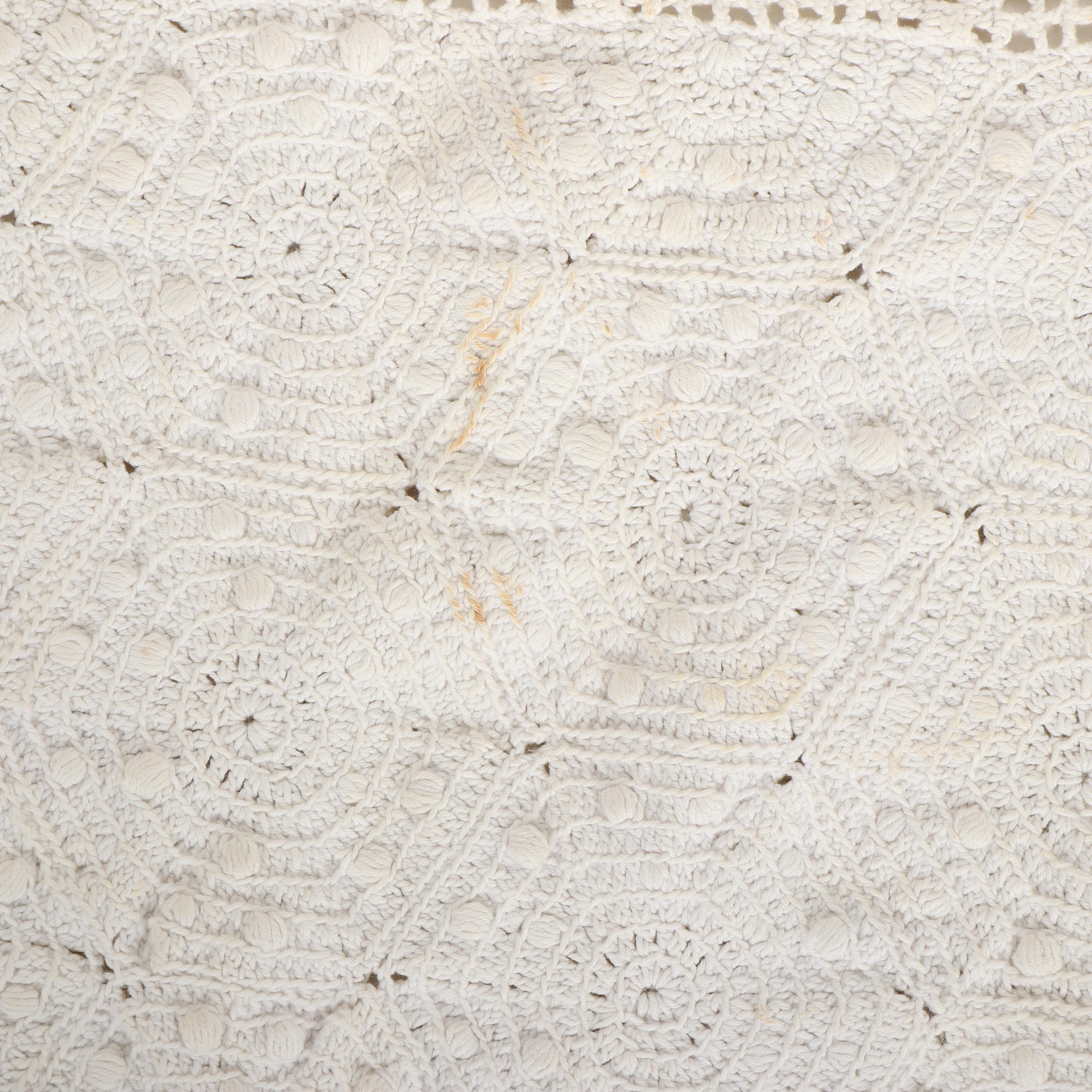 Vintage Crocheted Throw Blanket