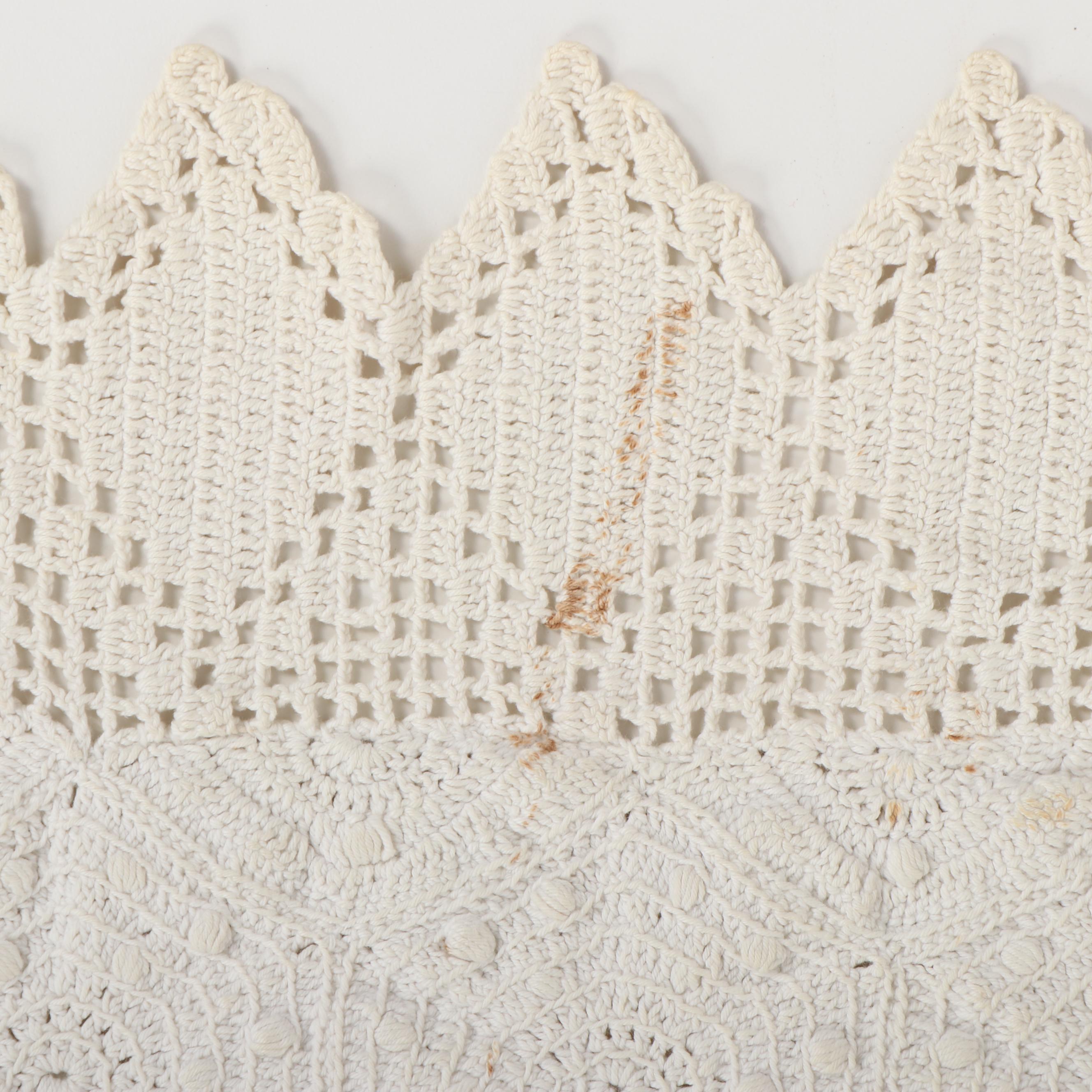 Vintage Crocheted Throw Blanket