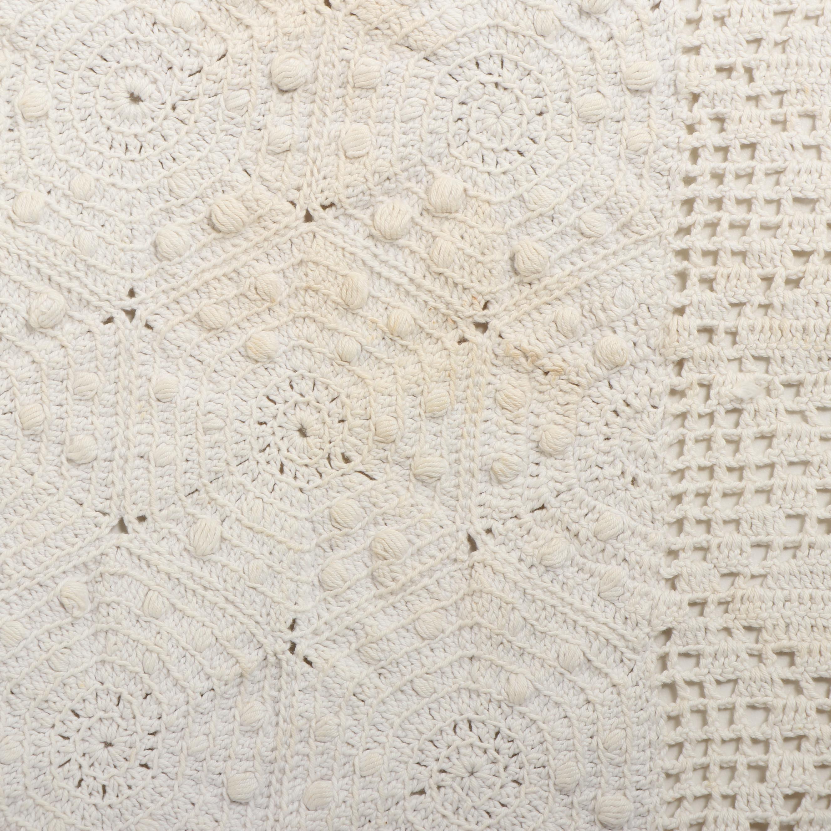 Vintage Crocheted Throw Blanket