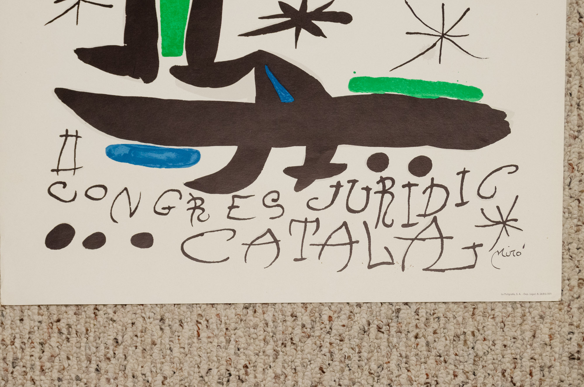 Joan Miro Exhibition Poster for "II Congreso Juridico Catalan" and Osaka Japan