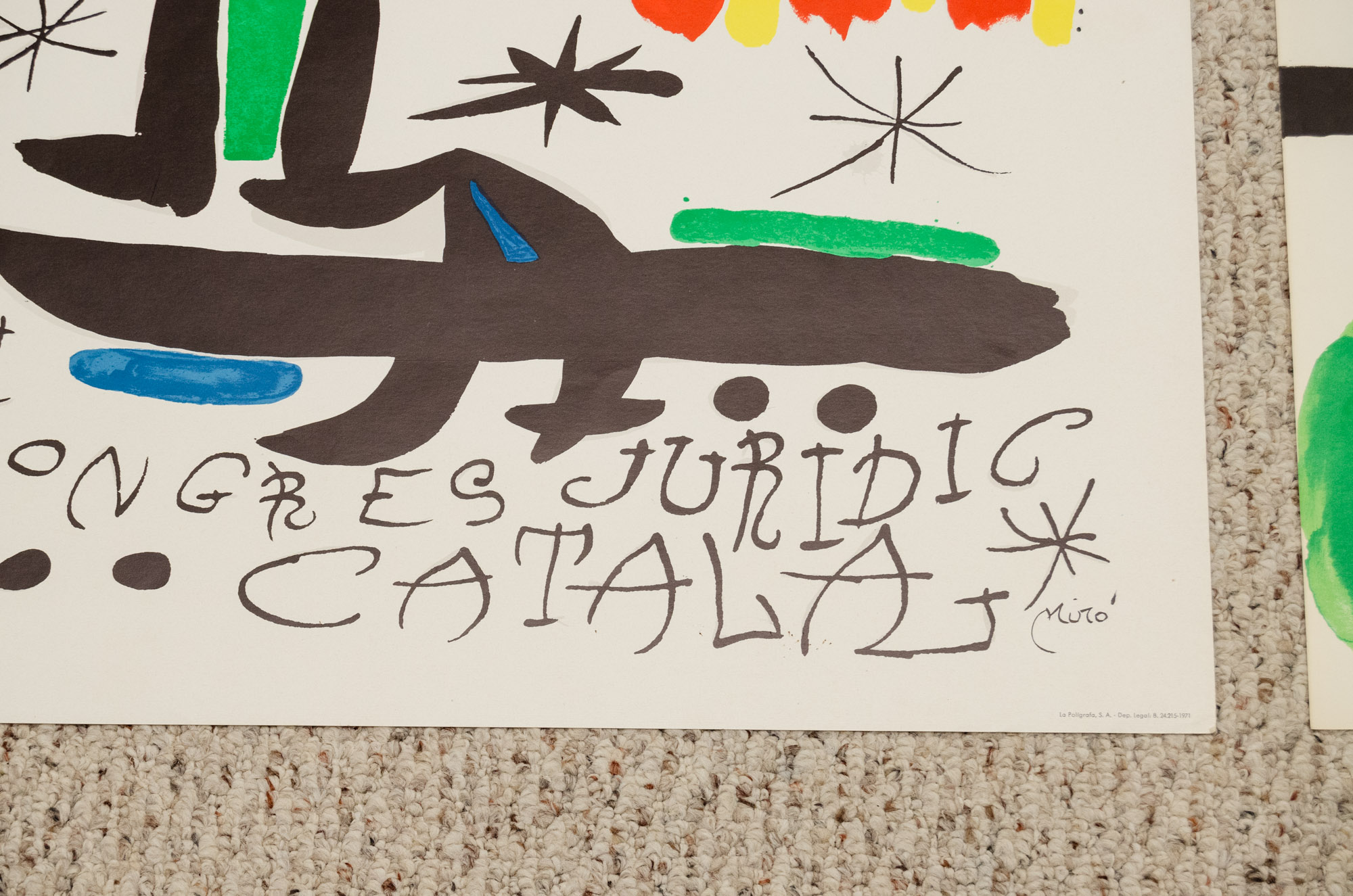 Joan Miro Exhibition Poster for "II Congreso Juridico Catalan" and Osaka Japan