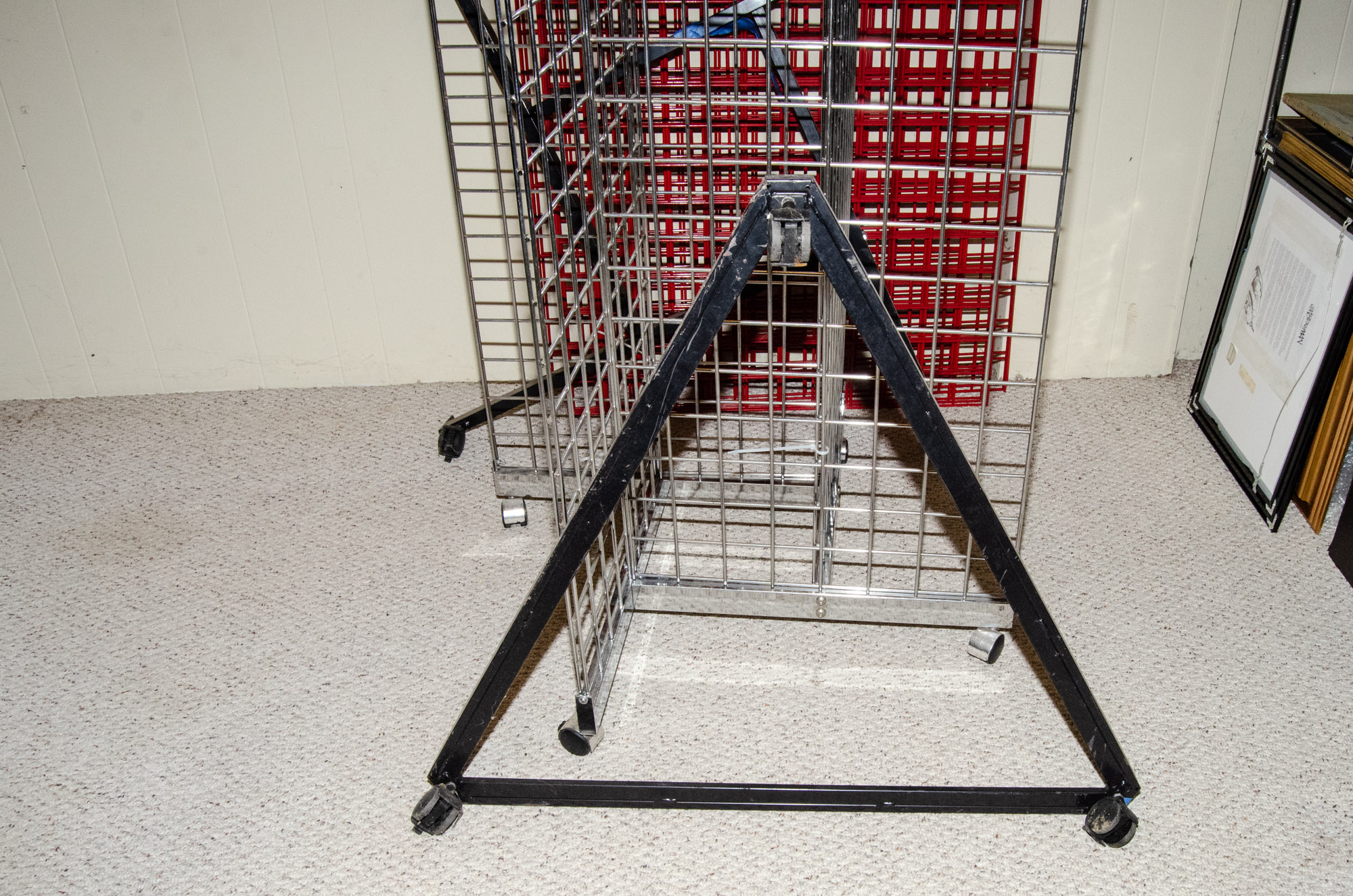 Three Metal Grid Free-Standing Display Racks