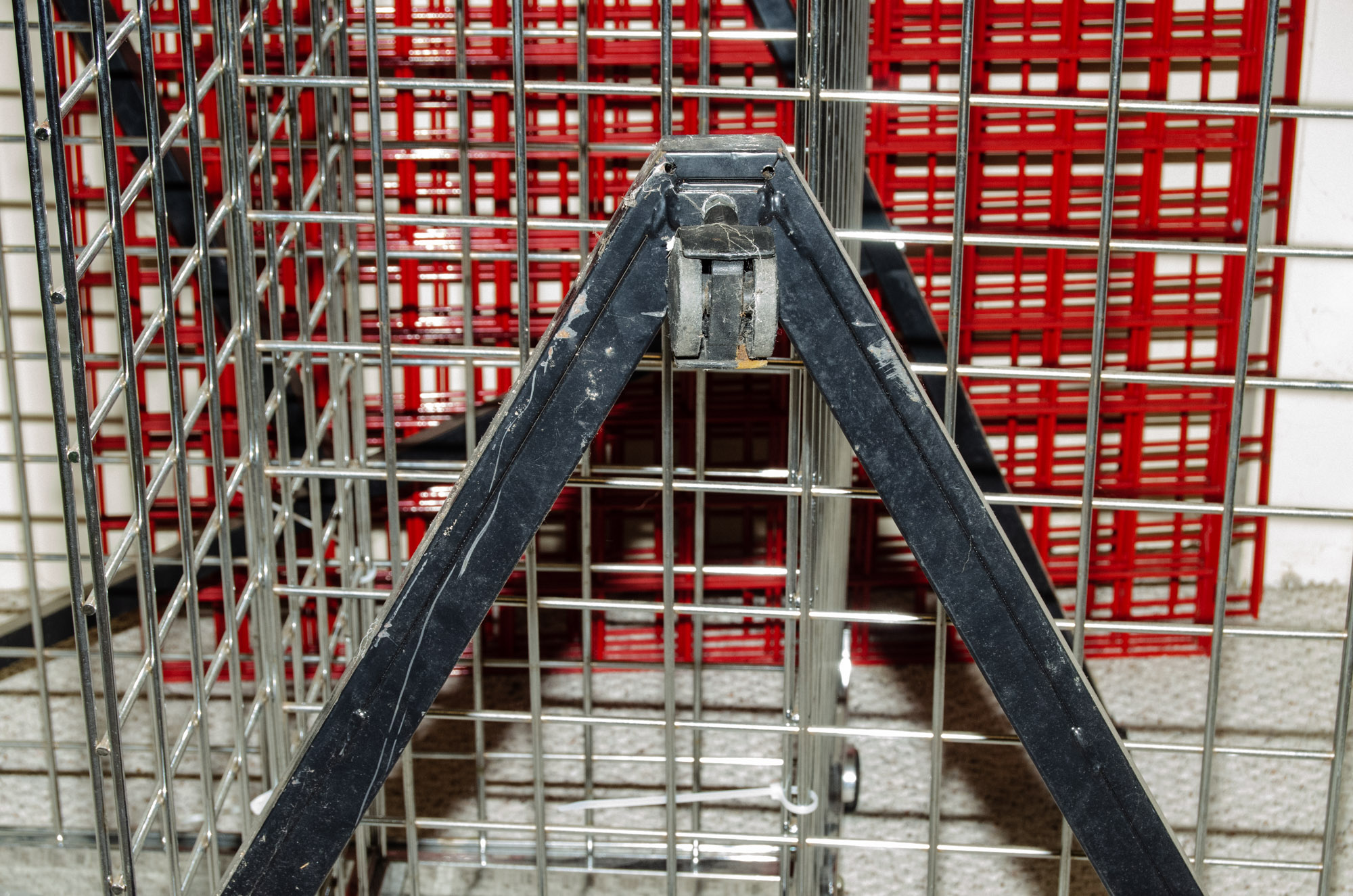 Three Metal Grid Free-Standing Display Racks