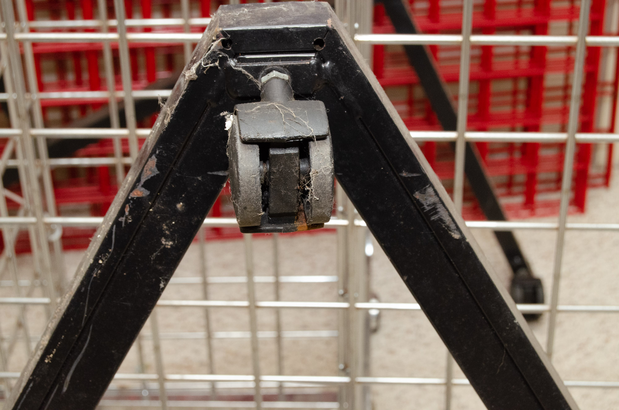 Three Metal Grid Free-Standing Display Racks