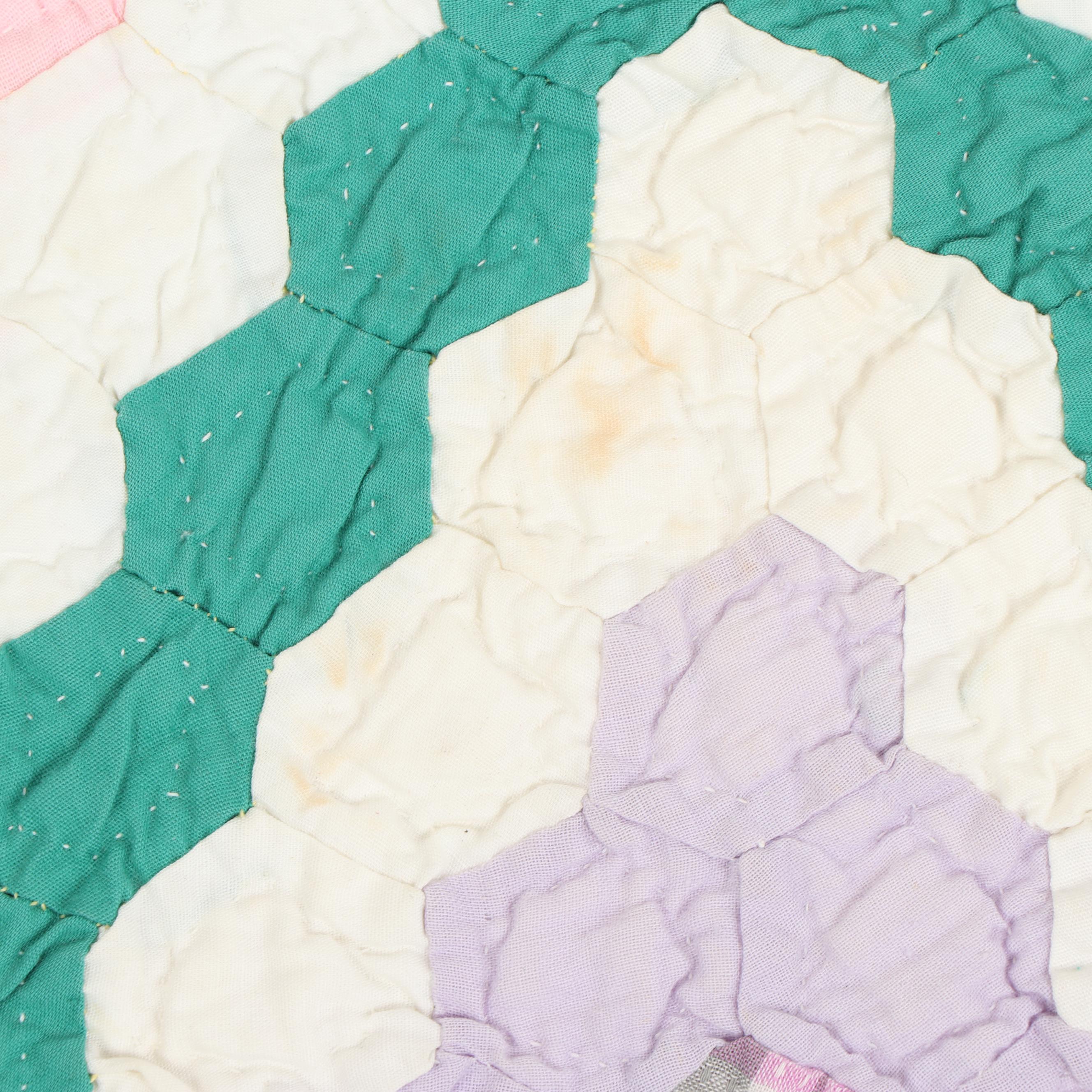 Handmade "Field of Diamonds" Quilt, Circa 1940's