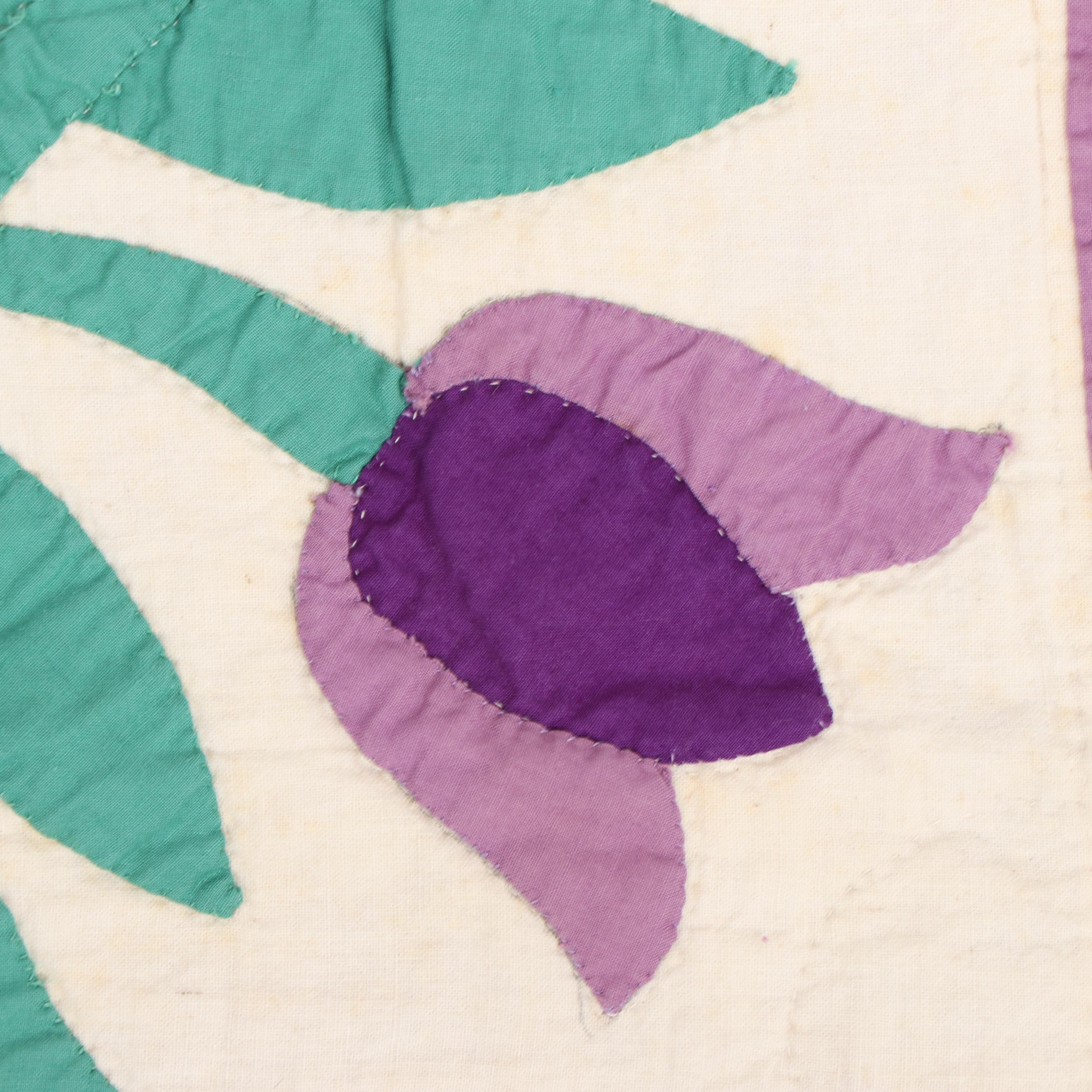 Handmade "Tulip" Applique Quilt