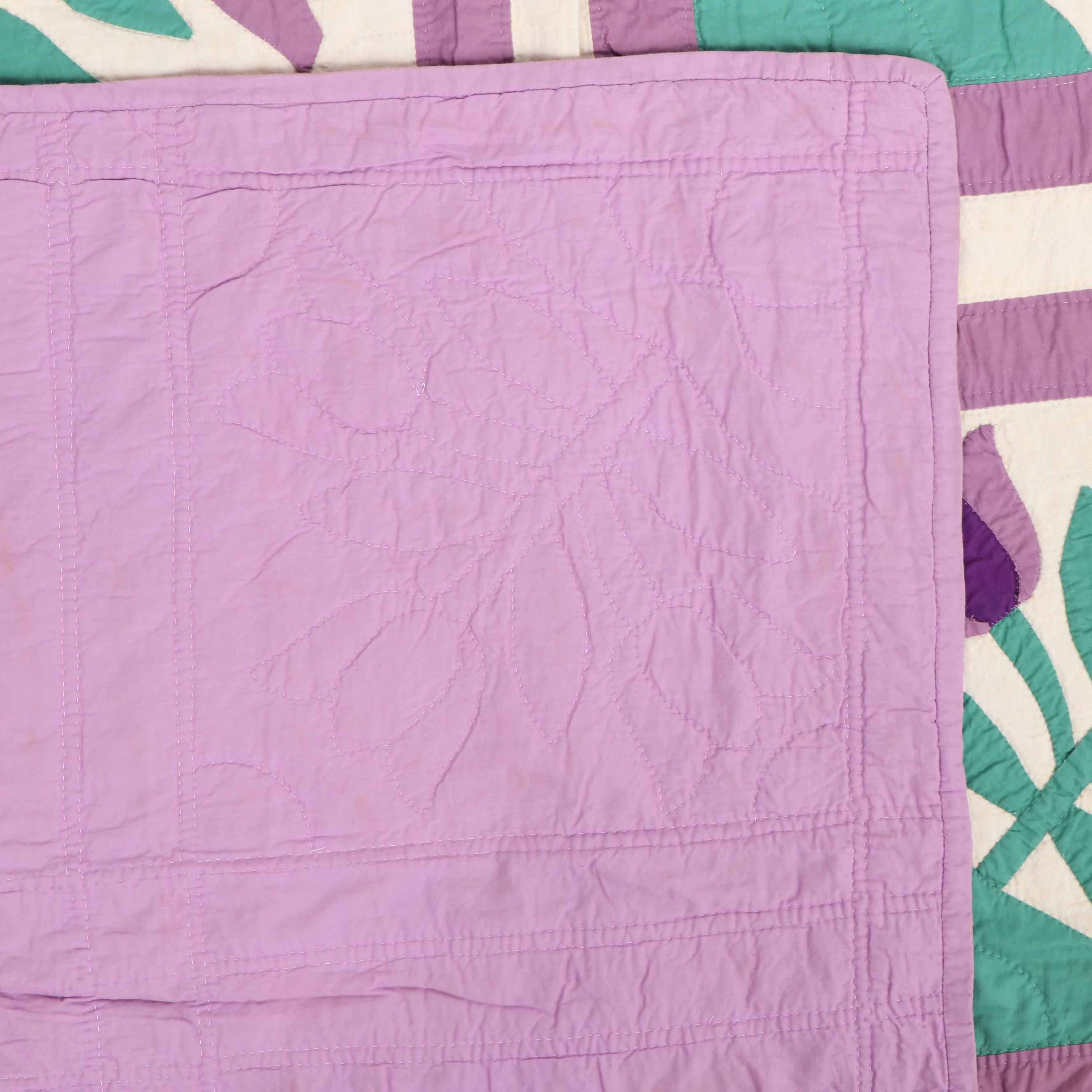 Handmade "Tulip" Applique Quilt