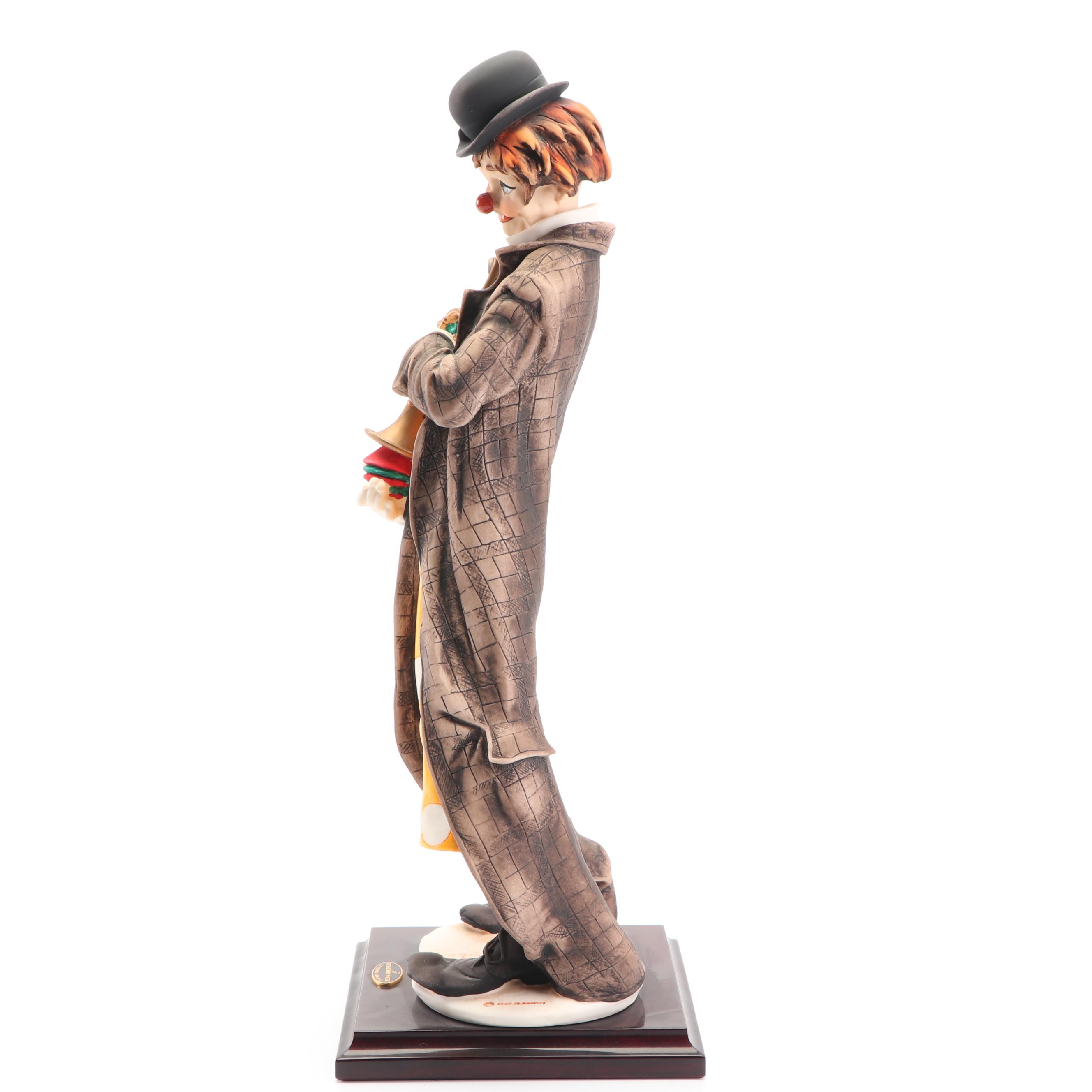 Giuseppe Armani "The Musical Clown" Porcelain Sculpture, 1980s