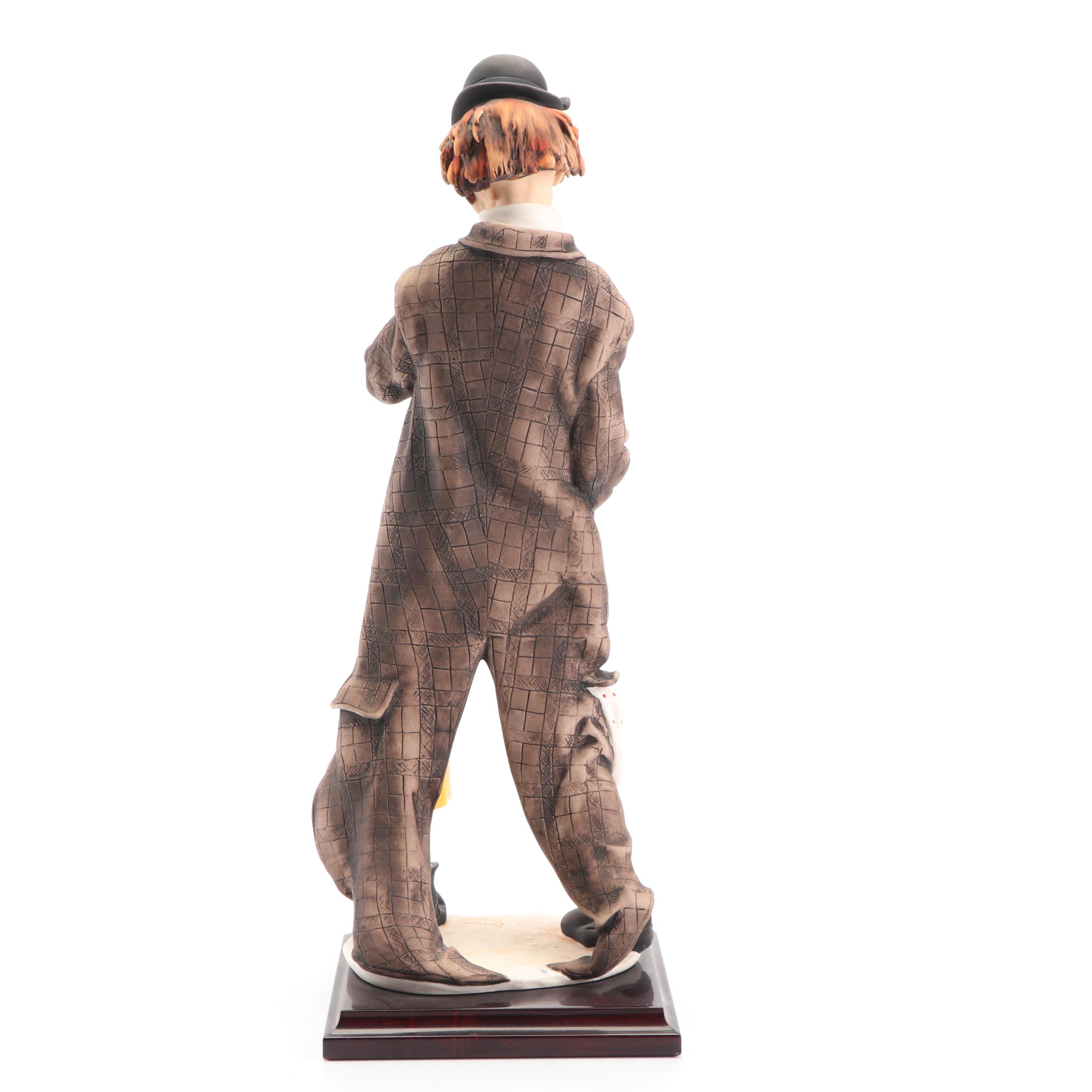 Giuseppe Armani "The Musical Clown" Porcelain Sculpture, 1980s