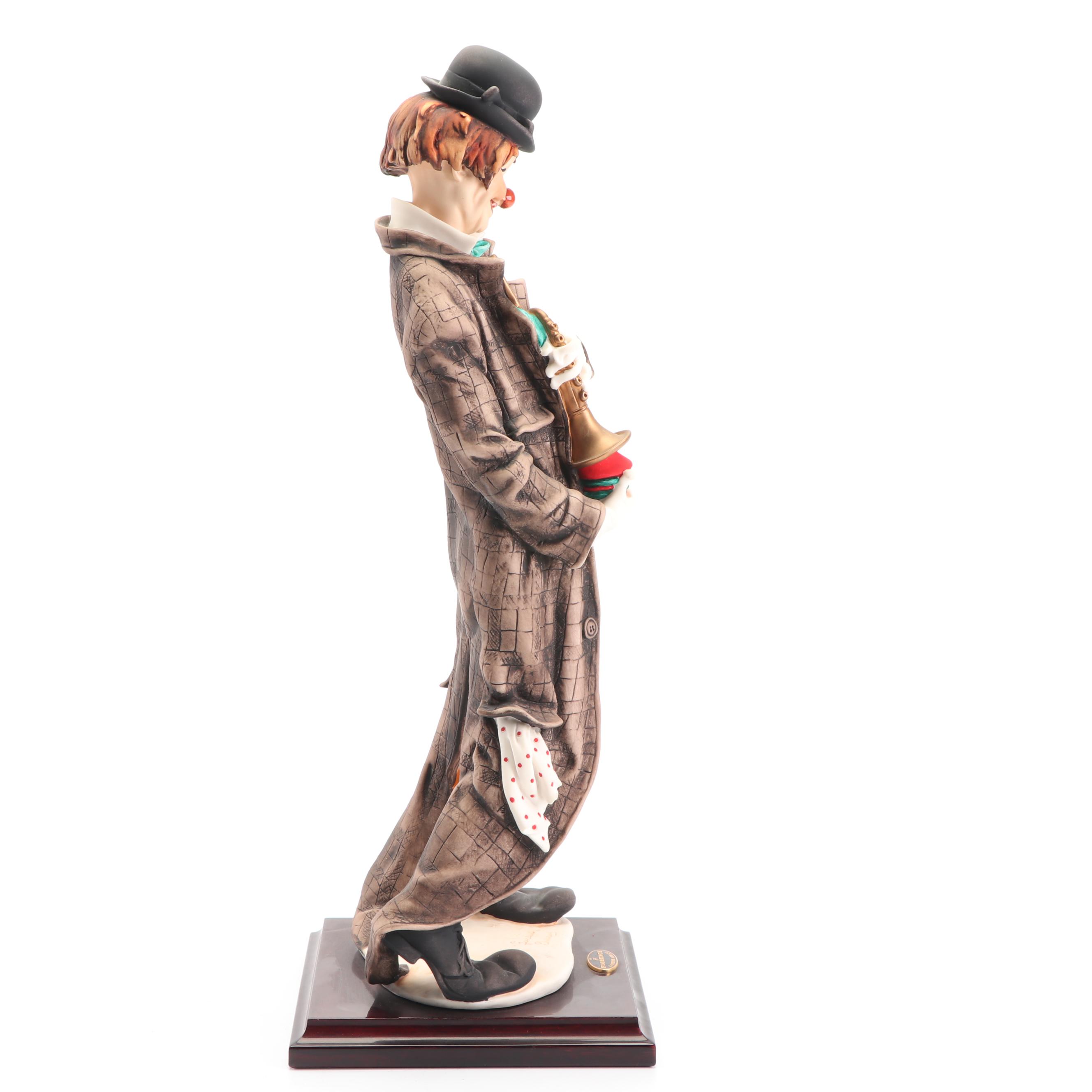 Giuseppe Armani "The Musical Clown" Porcelain Sculpture, 1980s
