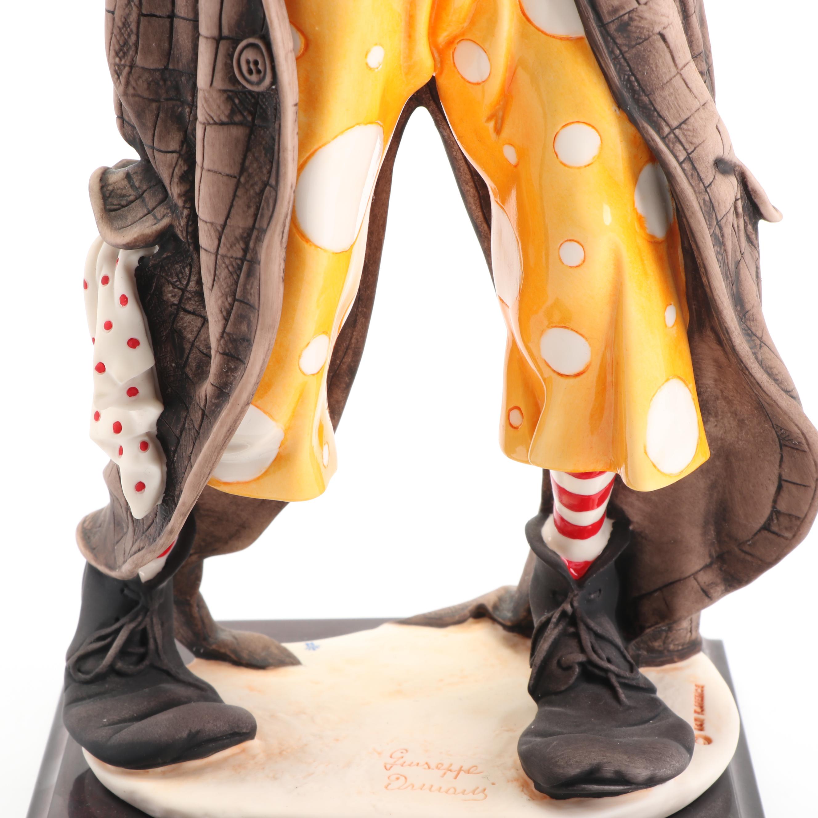 Giuseppe Armani "The Musical Clown" Porcelain Sculpture, 1980s