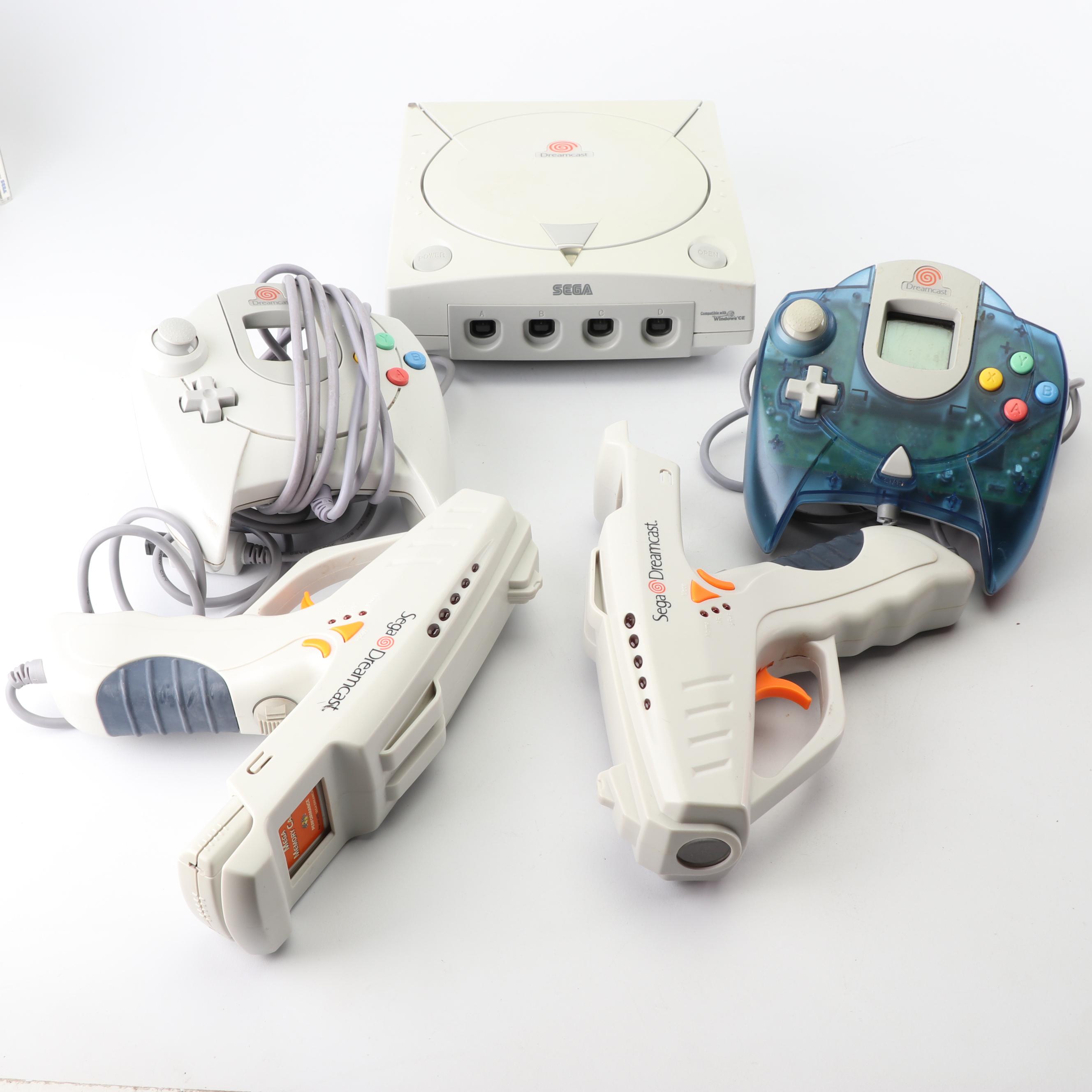 Sega Dreamcast and Nintendo Gamecube with Game Boy Player Attachment and Games