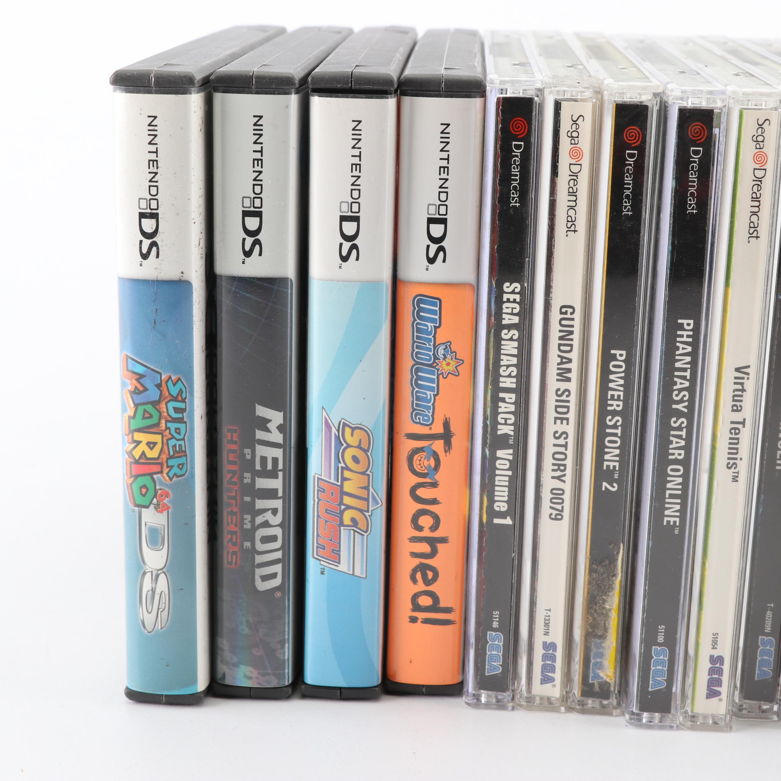 Sega Dreamcast and Nintendo Gamecube with Game Boy Player Attachment and Games