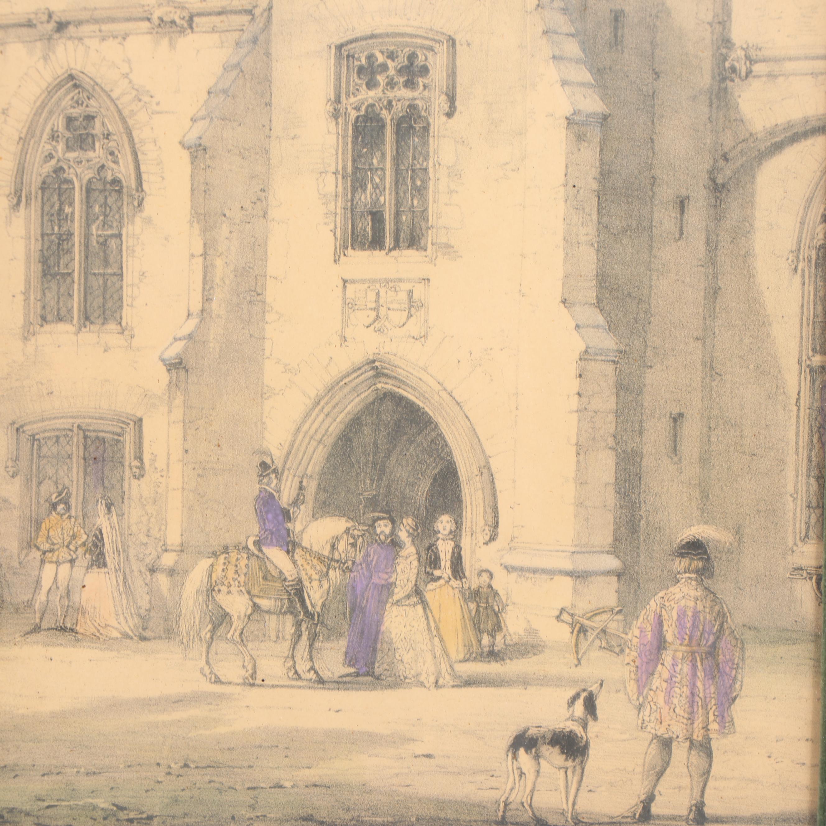 Hand-Colored Architectural Lithographs