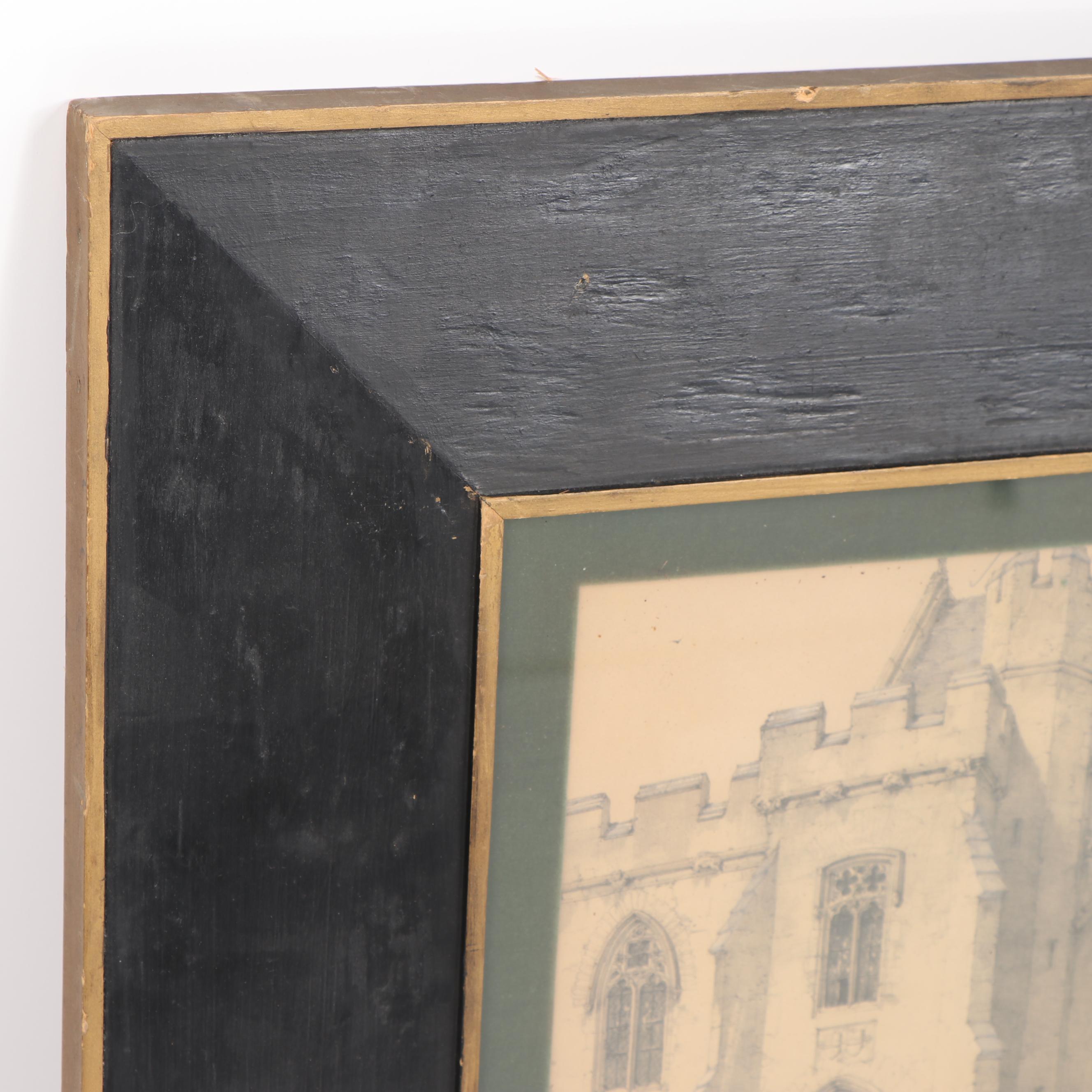 Hand-Colored Architectural Lithographs