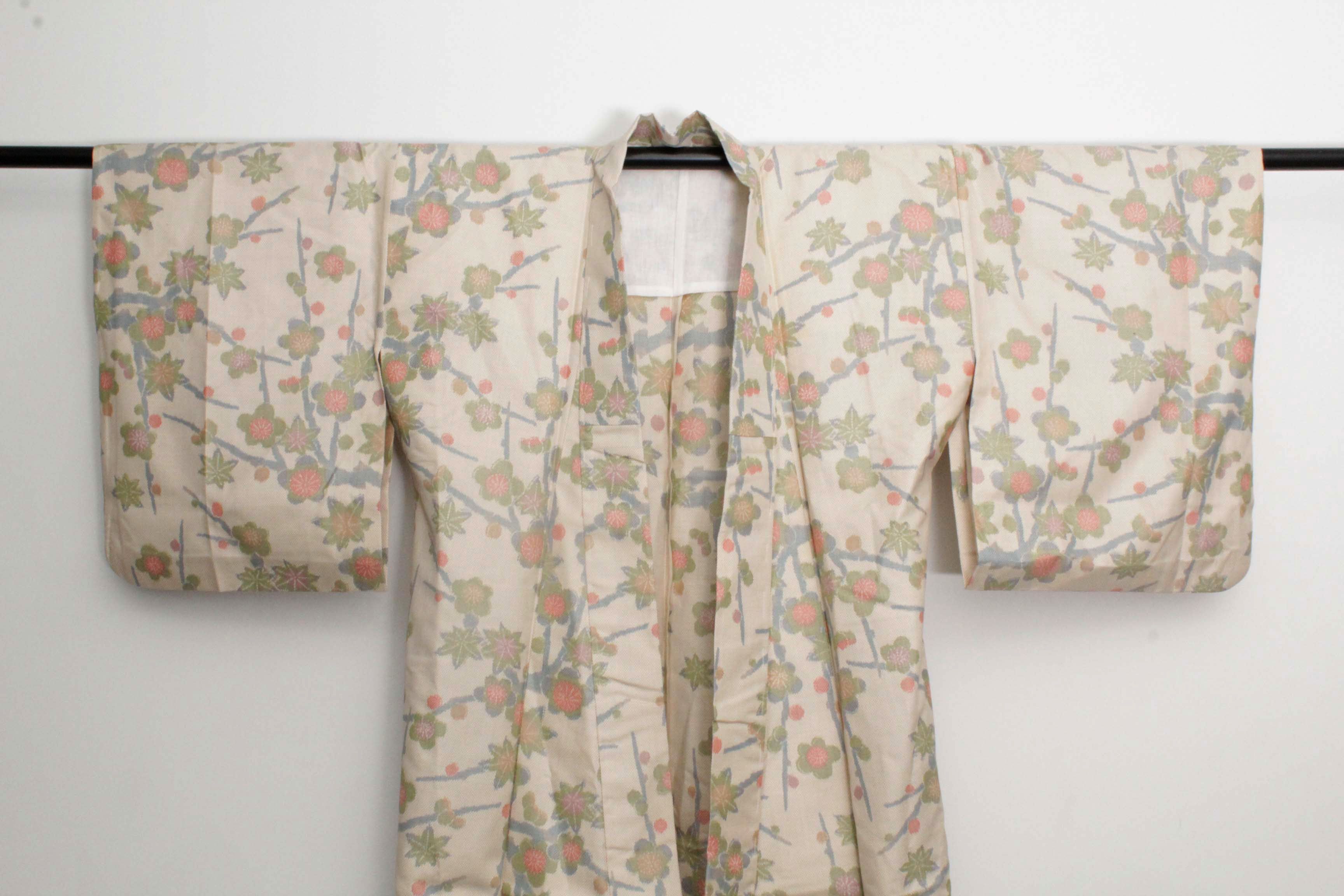 Circa 1950 Vintage Handwoven Oshima Silk Kimono