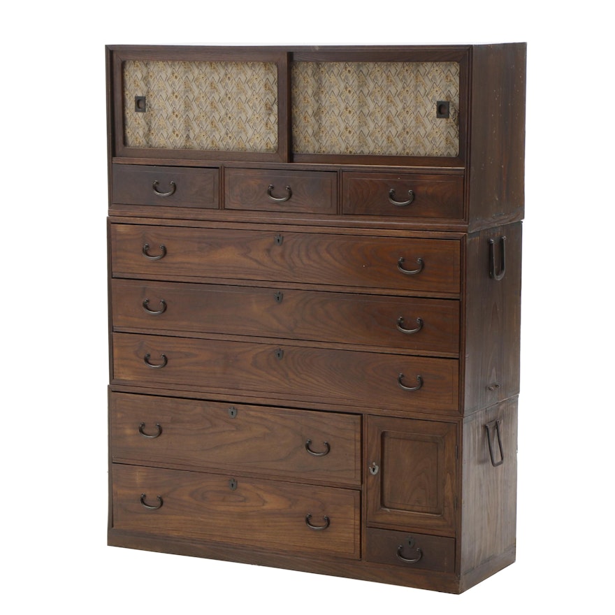 Meiji Period Tansu Stackable Chest of Drawers