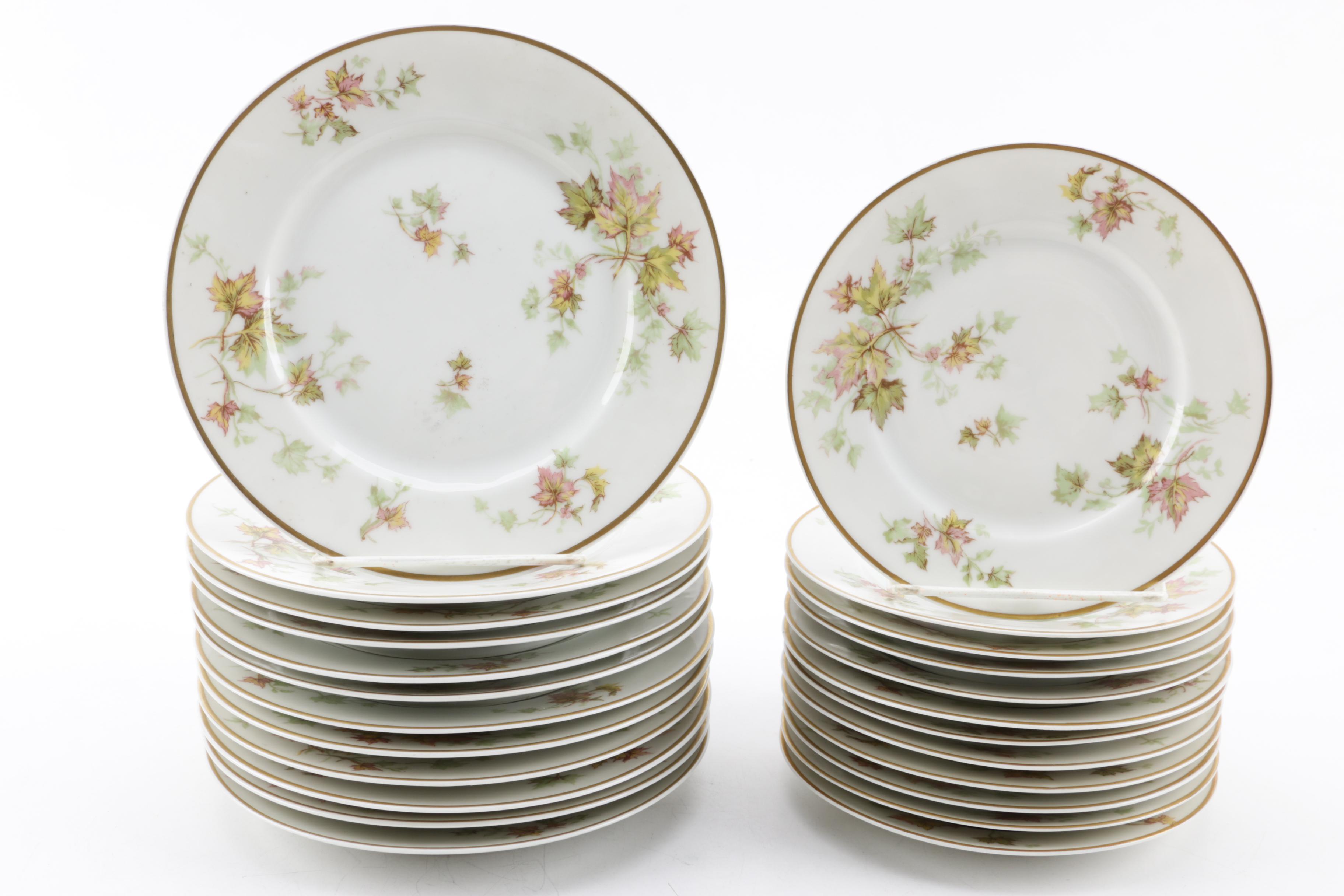 Mid Century Theodore Haviland Limoges "Autumn Leaf" Porcelain Dinnerware