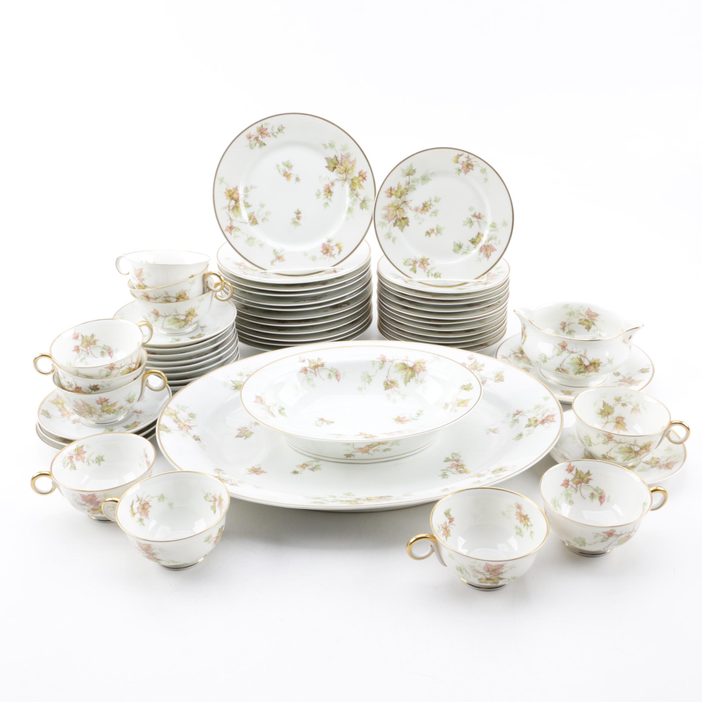Mid Century Theodore Haviland Limoges "Autumn Leaf" Porcelain Dinnerware