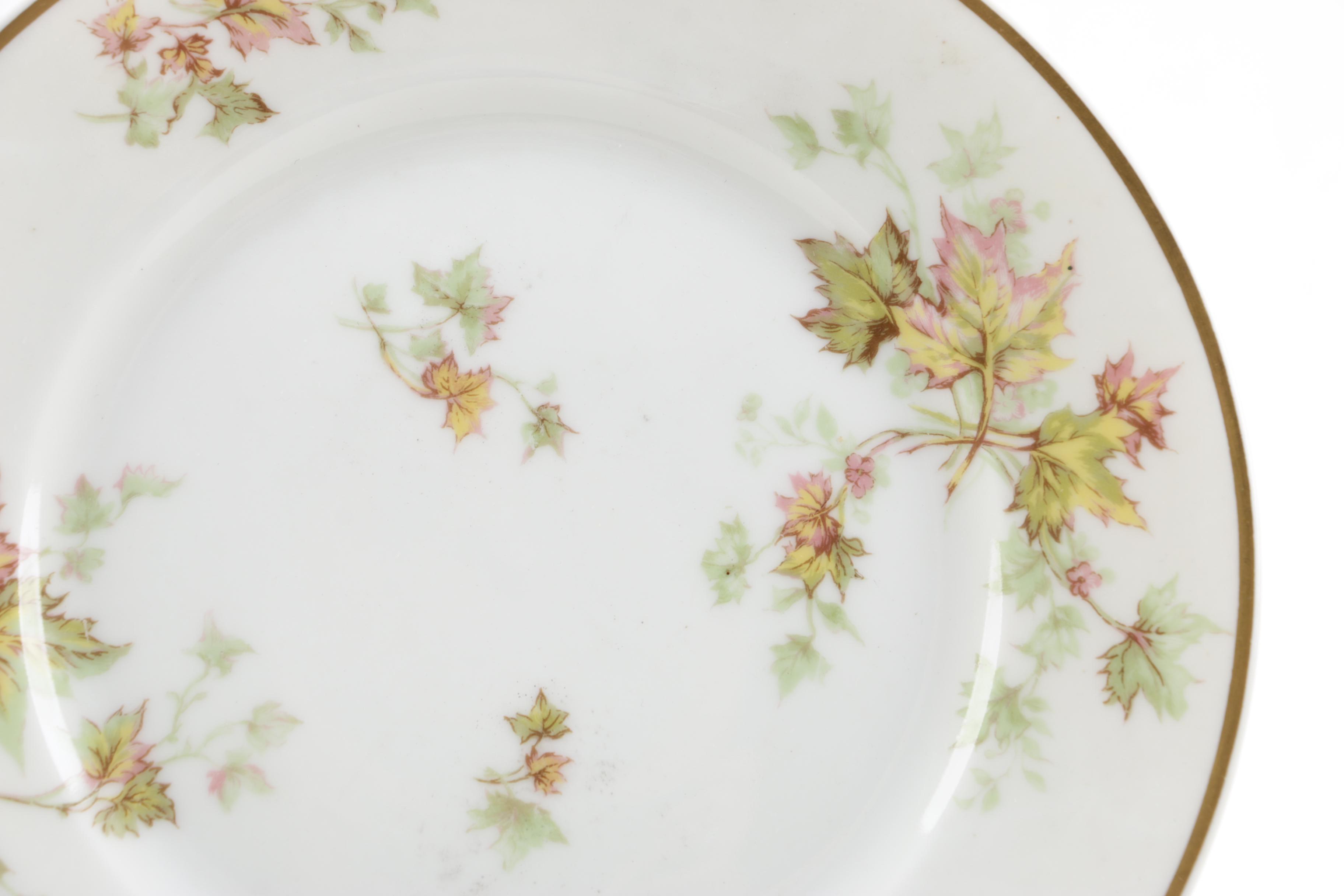 Mid Century Theodore Haviland Limoges "Autumn Leaf" Porcelain Dinnerware